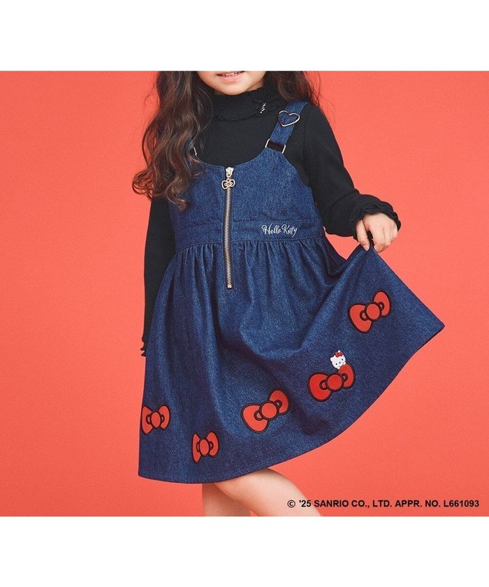 【エニィ/ANY / KIDS】の【ハローキティ×ANY KIDS】デニムジャンパースカート インテリア・キッズ・メンズ・レディースファッション・服の通販 founy(ファニー) https://founy.com/ ファッション Fashion キッズファッション Fashion for Kids ワンピース Dresses インナー Innerwear 秋 Autumn キュロット Culottes, Wide Shorts ショルダー Shoulder, Shoulder Strap チェック Check, Plaid, Tartan ドッキング Docking, Mixed Material 長袖 Long Sleeve, Full Sleeve パーカー Hoodie, Parka ポケット Pocket, Pocket Detail ポシェット Pochette, Mini Bag リボン Ribbon, Bow ロング Long, Long-Length A/W・秋冬 Autumn/Winter |ID: prp329100004687981 ipo3291000000033853240