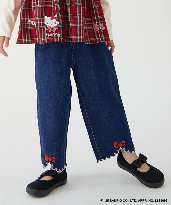 【エニィ/ANY / KIDS】の【ハローキティ×ANY KIDS】デニムワイドパンツ インテリア・キッズ・メンズ・レディースファッション・服の通販 founy(ファニー) https://founy.com/ ファッション Fashion キッズファッション Fashion for Kids ボトムス Bottoms 秋 Autumn キュロット Culottes, Wide Shorts チェック Check, Plaid, Tartan デニム Denim, Jeans Material ドッキング Docking, Mixed Material 長袖 Long Sleeve, Full Sleeve パーカー Hoodie, Parka ポケット Pocket, Pocket Detail ポシェット Pochette, Mini Bag リボン Ribbon, Bow ロング Long, Long-Length ワイド Wide, Wide Fit ワンポイント One Point, Statement Accent A/W・秋冬 Autumn/Winter |ID: prp329100004687982 ipo3291000000033853242