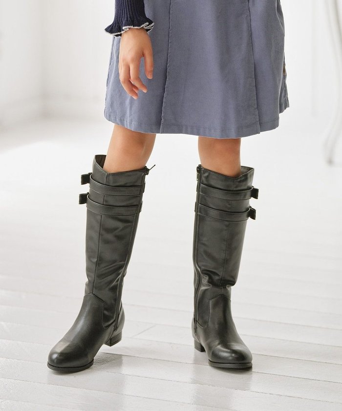 【組曲 / KIDS/KUMIKYOKU】の【19-24㎝】ロングブーツ インテリア・キッズ・メンズ・レディースファッション・服の通販 founy(ファニー) https://founy.com/ ファッション Fashion キッズファッション Fashion for Kids フェイクレザー Faux Leather, PU Leather リボン Ribbon, Bow ロング Long, Long-Length A/W・秋冬 Autumn/Winter |ID: prp329100004687996 ipo3291000000034198802