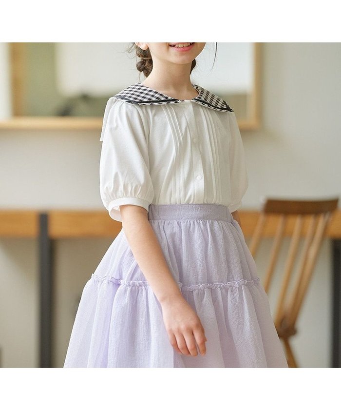 【組曲 / KIDS/KUMIKYOKU】の【110-140㎝】ギンガムセーラー ブラウス インテリア・キッズ・メンズ・レディースファッション・服の通販 founy(ファニー) https://founy.com/ ファッション Fashion キッズファッション Fashion for Kids トップス・カットソー Cut & Sew Tops カットソー Cut and Sewn Top ギンガム Gingham, Gingham Fabric エレガント 上品 Elegant 夏 Summer 春 Spring S/S・春夏 SS, Spring/Summer, Warm Season |ID: prp329100004688002 ipo3291000000035031699