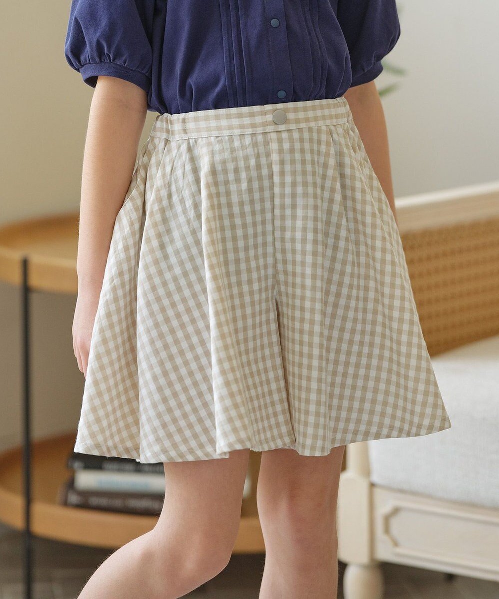 【組曲 / KIDS/KUMIKYOKU】の【110-140㎝】フレアーギンガム ショートパンツ インテリア・キッズ・メンズ・レディースファッション・服の通販 founy(ファニー) ファッション Fashion キッズファッション Fashion for Kids ボトムス Bottoms キュロット Culottes, Wide Shorts ギンガム Gingham, Gingham Fabric ショート Short, Short Length ドット Polka Dot, Dot Pattern エレガント 上品 Elegant 夏 Summer 春 Spring S/S・春夏 SS, Spring/Summer, Warm Season ベージュ系3|ID: prp329100004688003 ipo3291000000035106392