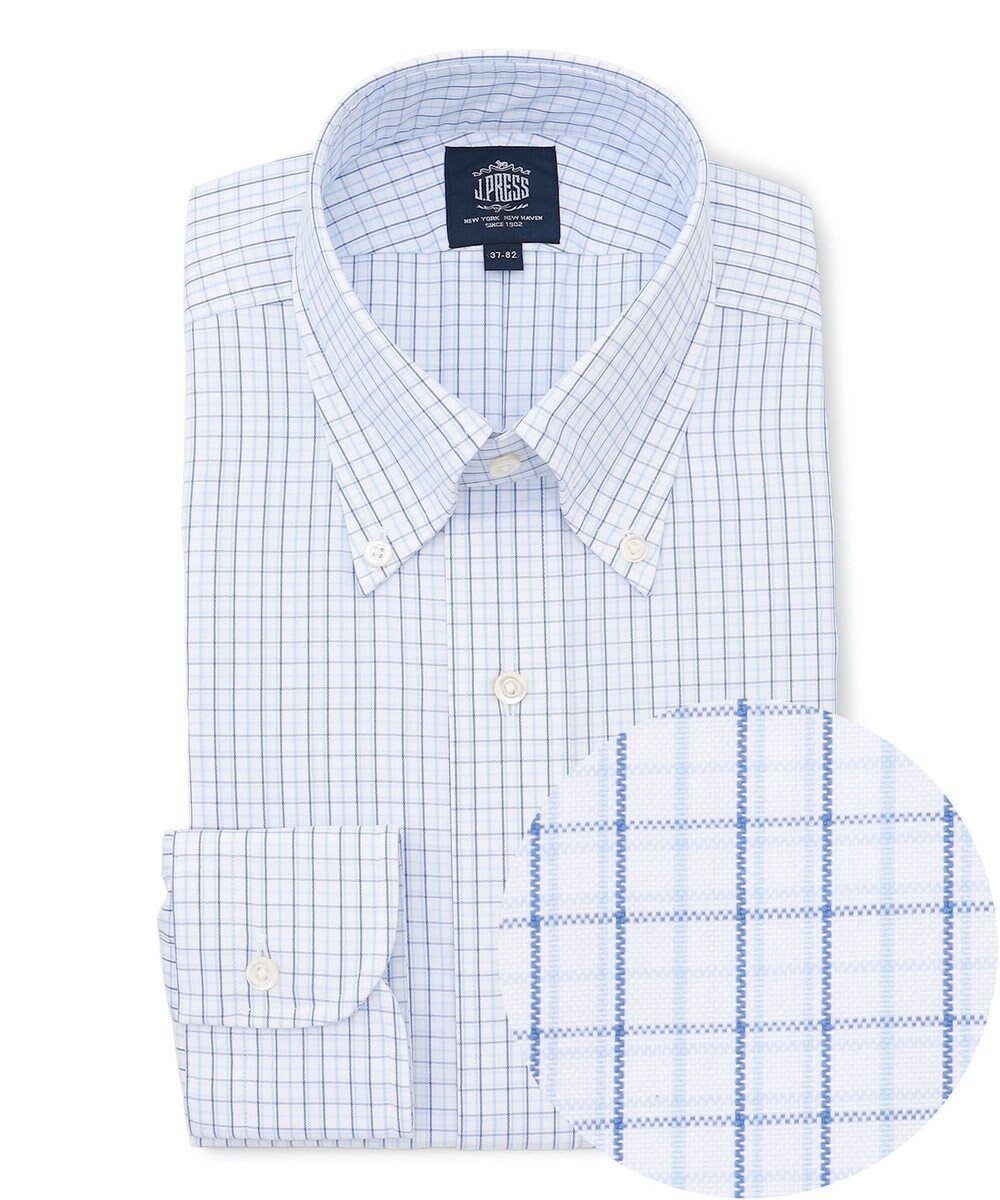 【ジェイ プレス/J.PRESS / MEN】の【PREMIUM PLEATS / 形態安定】タッタソールチェック ドレスシャツ / B.D. インテリア・キッズ・メンズ・レディースファッション・服の通販 founy(ファニー) 　ファッション　Fashion　メンズファッション　Fashion for Men　トップス・カットソー　Cut & Sew Tops　メンズシャツ　Shirts　カフス　Cuff Design　スーピマ　Supima, Premium Cotton　ドレス　Dress, One-Piece　定番　Standard, Basic Item　なめらか　Smooth, Silky Texture　プリーツ　Pleats, Pleated　プレミアム　Premium, High-End　メンズ　Men's, Menswear　A/W・秋冬　Autumn/Winter　S/S・春夏　SS, Spring/Summer, Warm Season　夏　Summer　ビジネス 仕事 通勤　Business / Work / Commuting　サックスブルー系3|ID: prp329100004688039 ipo3291000000034281982