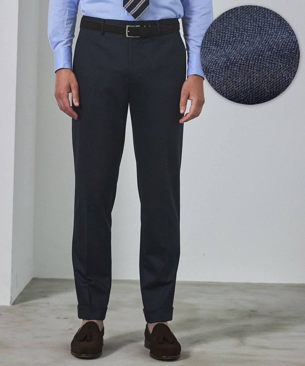 【五大陸/gotairiku / MEN】のセットアップ対応【洗える/ストレッチ/シワになりにくい】ウォッシャブルジャージー セットアップパンツ_無地(25年モデル) インテリア・キッズ・メンズ・レディースファッション・服の通販 founy(ファニー) 　ファッション　Fashion　メンズファッション　Fashion for Men　ボトムス　Bottoms　ストレッチ　Stretch, Stretchy Fabric　スーツ　Suit, Formalwear　セットアップ　Set-Up, Coordinated Outfit　テーパード　Tapered, Tapered Pants　メランジ　Melange, Mixed Yarn　レギュラー　Regular, Standard Fit　洗える　Machine Washable　無地　Plain, Solid Color　A/W・秋冬　Autumn/Winter　ネイビー系|ID: prp329100004688052 ipo3291000000035556361
