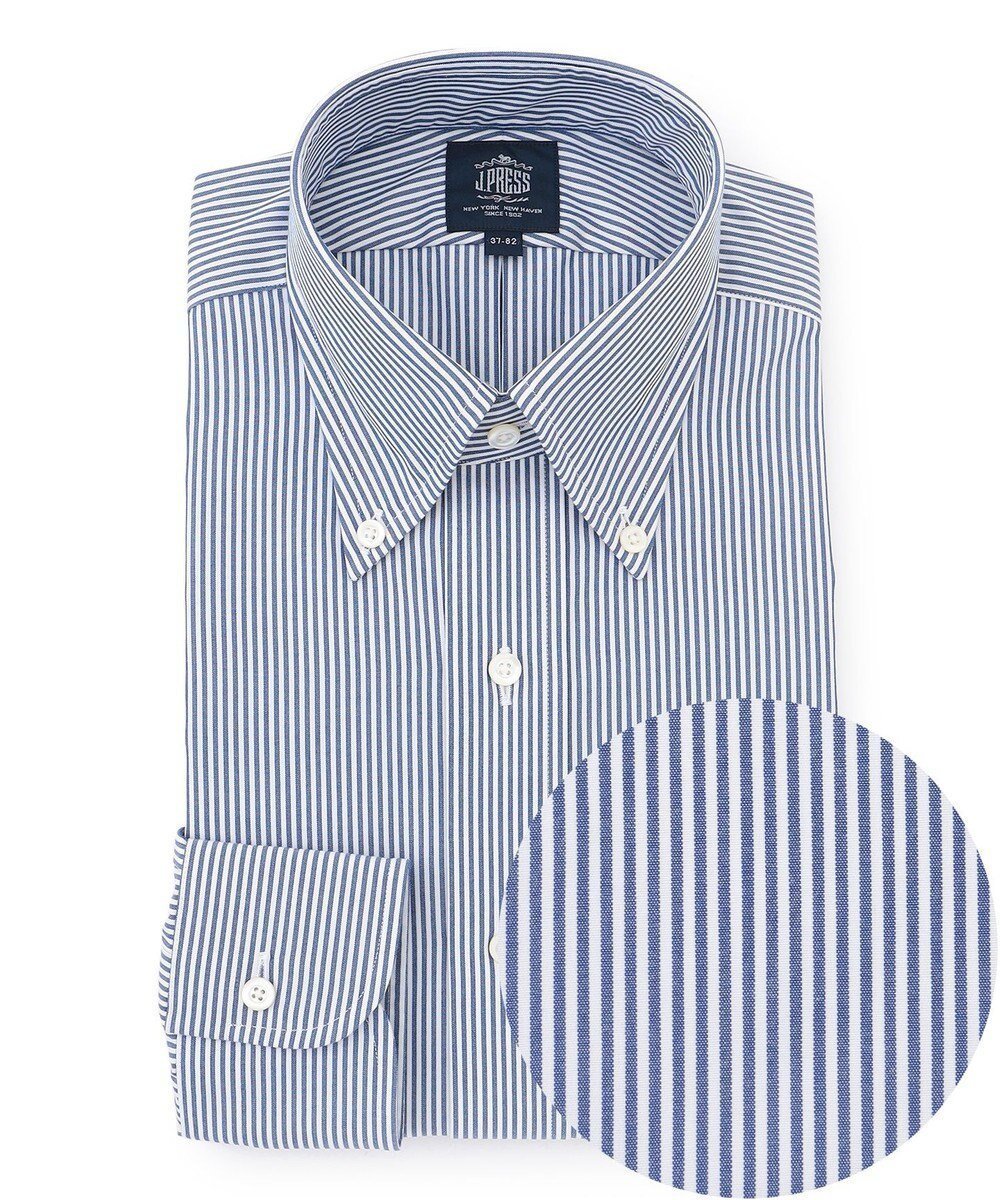 【ジェイ プレス/J.PRESS / MEN】の【PREMIUM PLEATS / 形態安定】ロンドンストライプ ドレスシャツ / B.D. インテリア・キッズ・メンズ・レディースファッション・服の通販 founy(ファニー) 　ファッション　Fashion　メンズファッション　Fashion for Men　トップス・カットソー　Cut & Sew Tops　メンズシャツ　Shirts　カフス　Cuff Design　ストライプ　Stripe, Striped Pattern　スーピマ　Supima, Premium Cotton　ドレス　Dress, One-Piece　定番　Standard, Basic Item　なめらか　Smooth, Silky Texture　プリーツ　Pleats, Pleated　プレミアム　Premium, High-End　メンズ　Men's, Menswear　ロンドン　London Style, British Inspired　A/W・秋冬　Autumn/Winter　S/S・春夏　SS, Spring/Summer, Warm Season　夏　Summer　ビジネス 仕事 通勤　Business / Work / Commuting　ネイビー系1|ID: prp329100004688055 ipo3291000000033853518