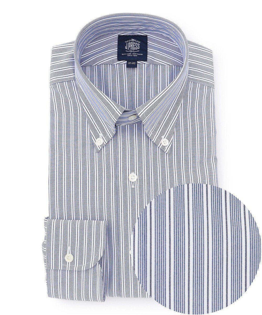 【ジェイ プレス/J.PRESS / MEN】の【PREMIUM PLEATS / 形態安定】イングリッシュストライプ ドレスシャツ / B.D. インテリア・キッズ・メンズ・レディースファッション・服の通販 founy(ファニー) ファッション Fashion メンズファッション Fashion for Men トップス・カットソー Cut & Sew Tops メンズシャツ Shirts カフス Cuff Design ストライプ Stripe, Striped Pattern スーピマ Supima, Premium Cotton ドレス Dress, One-Piece 定番 Standard, Basic Item なめらか Smooth, Silky Texture プリーツ Pleats, Pleated プレミアム Premium, High-End メンズ Men's, Menswear A/W・秋冬 Autumn/Winter S/S・春夏 SS, Spring/Summer, Warm Season 夏 Summer ビジネス 仕事 通勤 Business / Work / Commuting ネイビー系1|ID: prp329100004688057 ipo3291000000034526284