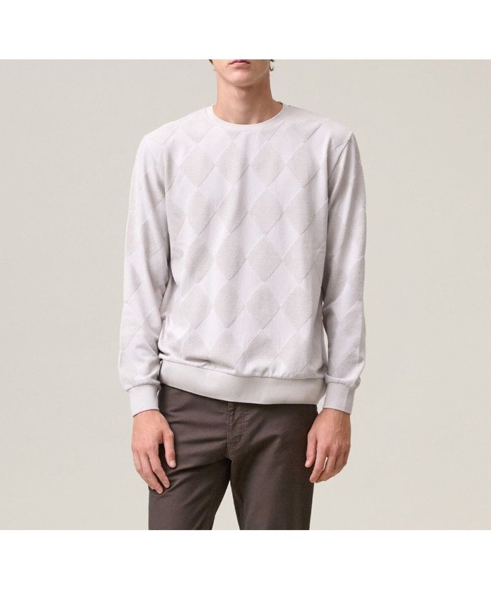 【ジェイ プレス/J.PRESS / MEN】のアーガイルワントーンリンクス ロングスリーブ Tシャツ インテリア・キッズ・メンズ・レディースファッション・服の通販 founy(ファニー) https://founy.com/ ファッション Fashion メンズファッション Fashion for Men トップス・カットソー Cut & Sew Tops メンズシャツ Shirts カットソー Cut and Sewn Top クラシカル Classical, Vintage-Inspired ジャカード／ジャガード Jacquard, Woven Pattern スウェット / スエット Sweatshirt, Sweatwear スリーブ Sleeve, Long Sleeve / Short Sleeve バランス Balance, Style Balance フィット Fit, Slim Fit プリント Print, Printed Pattern レギュラー Regular, Standard Fit ロング Long, Long-Length ワンポイント One Point, Statement Accent A/W・秋冬 Autumn/Winter エレガント 上品 Elegant |ID: prp329100004688058 ipo3291000000033853523