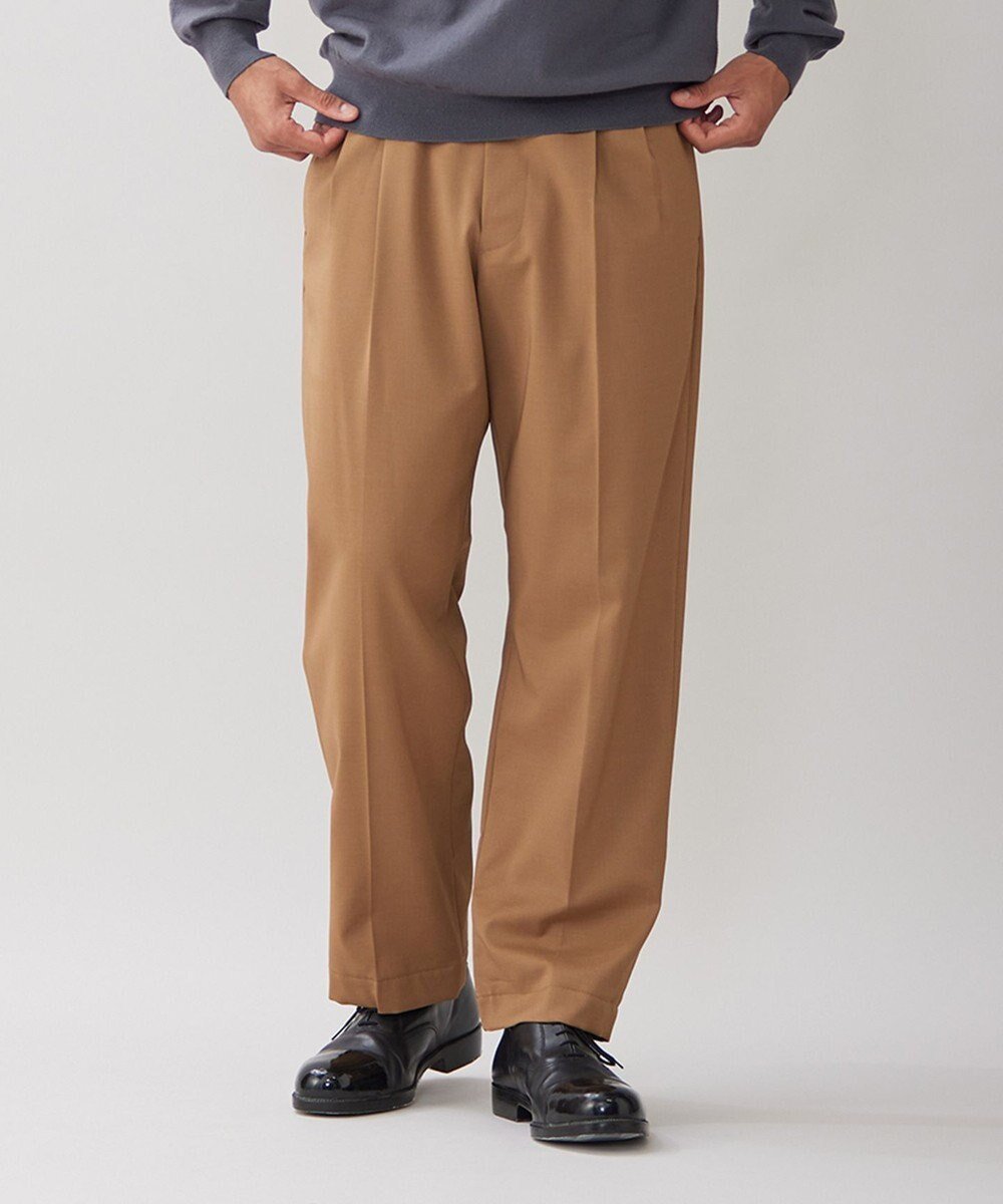 【アンフィーロ/UNFILO / MEN】のウールライク ワイドパンツ インテリア・キッズ・メンズ・レディースファッション・服の通販 founy(ファニー) 　ファッション　Fashion　メンズファッション　Fashion for Men　ボトムス　Bottoms　アウトドア　Outdoor Clothing　軽量　Lightweight, Ultra Light　メッシュ　Mesh, Net Fabric　ワイド　Wide, Wide Fit　A/W・秋冬　Autumn/Winter　エレガント 上品　Elegant　ブラウン|ID: prp329100004688059 ipo3291000000034337673