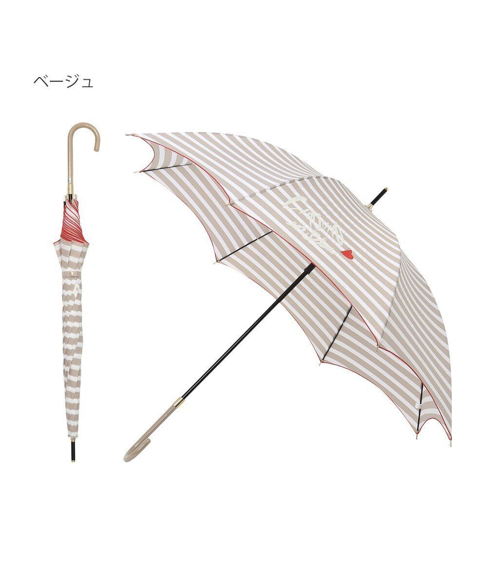 【ムーンバット/MOONBAT】のLANVIN en Bleu 長傘 ボーダー インテリア・キッズ・メンズ・レディースファッション・服の通販 founy(ファニー) 　ファッション　Fashion　レディースファッション　Fashion for Women　レイングッズ・傘・晴雨兼用傘　Umbrellas & Rain Gear　ボーダー　Border, Stripe　ミックス　Mix, Mixed Style　傘　Umbrella, Parasol　ベージュ|ID: prp329100004688094 ipo3291000000034696000