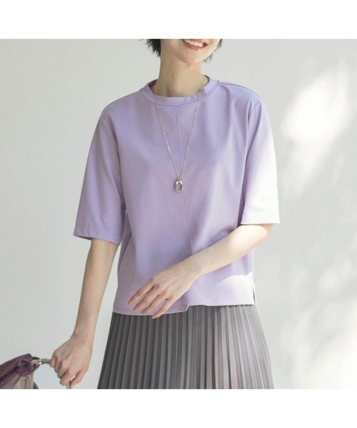 【ジェイ プレス/J.PRESS】のTCポンチ モックネック カットソー インテリア・キッズ・メンズ・レディースファッション・服の通販 founy(ファニー) https://founy.com/ ファッション Fashion レディースファッション Fashion for Women トップス・カットソー Cut & Sew Tops シャツ・ブラウス・オフィスカジュアル Elegant Blouses & Button-Ups ロングTシャツ・Tシャツ Longline T-Shirts & Tees カットソー・ベーシックTシャツ Cut-and-Sewn Tops / Stretch Tees & Basics 秋 Autumn カットソー Cut and Sewn Top クラシカル Classical, Vintage-Inspired シルケット Silket, Silky Cotton シンプル Simple, Minimal スリット Slit, Slit Detail センター Center, Center Line フロント Front, Front Design モックネック Mock Neck, Short Turtleneck ラベンダー Lavender ロング Long, Long-Length A/W・秋冬 Autumn/Winter 夏 Summer エレガント 上品 Elegant |ID: prp329100004688103 ipo3291000000033854000