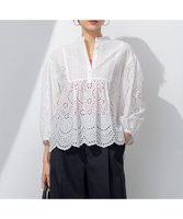 【23区/NIJYUSANKU】の【洗える】コットンエンブロイダリー クロップド ブラウス 人気、トレンドファッション・服の通販 founy(ファニー) ファッション Fashion レディースファッション Fashion for Women トップス・カットソー Cut & Sew Tops シャツ・ブラウス・オフィスカジュアル Elegant Blouses & Button-Ups 春 Spring 洗える Machine Washable キャミソール Camisole, Spaghetti Strap Top クロップド Cropped, Short Length スカラップ Scallop, Scalloped Edge ストライプ Stripe, Striped Pattern 透かし Cut-Out, Lacework ダウン Down, Puffer デニム Denim, Jeans Material トレンド Trend, Trending Now フェミニン Feminine, Girly レース Lace, Lace Fabric S/S・春夏 SS, Spring/Summer, Warm Season おすすめ Recommended / Our Picks 夏 Summer 2025年 2025 2025春夏・S/S Spring/Summer 2025 SS25 |ID:prp329100004688119