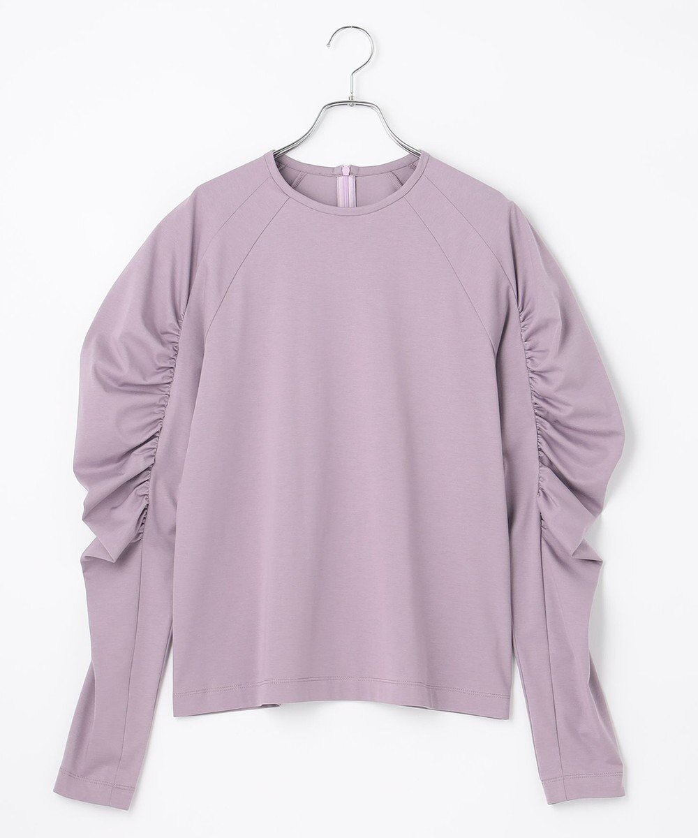 【ハッシュニュアンス/#Newans】の【ANSWER for シティライフ】乾燥機対応!ギャザースリーブカットソー インテリア・キッズ・メンズ・レディースファッション・服の通販 founy(ファニー) ファッション Fashion レディースファッション Fashion for Women トップス・カットソー Cut & Sew Tops シャツ・ブラウス・オフィスカジュアル Elegant Blouses & Button-Ups ロングTシャツ・Tシャツ Longline T-Shirts & Tees カットソー・ベーシックTシャツ Cut-and-Sewn Tops / Stretch Tees & Basics カットソー Cut and Sewn Top ギャザー Gathered, Ruffled コンパクト Compact, Small Size スリーブ Sleeve, Long Sleeve / Short Sleeve 夏 Summer S/S・春夏 SS, Spring/Summer, Warm Season A/W・秋冬 Autumn/Winter パープル系|ID: prp329100004688134 ipo3291000000033854348