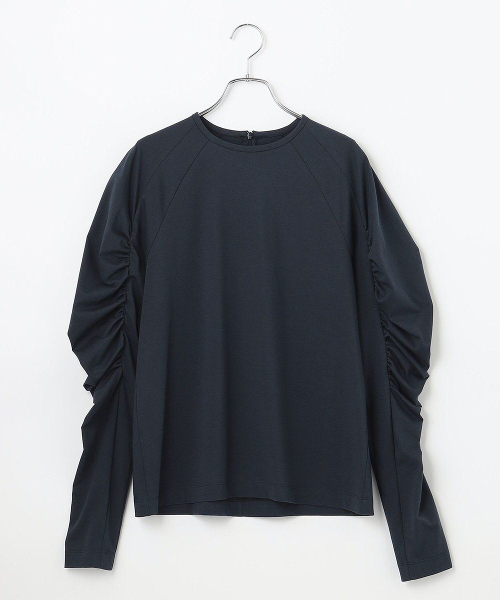 【ハッシュニュアンス/#Newans】の【ANSWER for シティライフ】乾燥機対応!ギャザースリーブカットソー インテリア・キッズ・メンズ・レディースファッション・服の通販 founy(ファニー) ファッション Fashion レディースファッション Fashion for Women トップス・カットソー Cut & Sew Tops シャツ・ブラウス・オフィスカジュアル Elegant Blouses & Button-Ups ロングTシャツ・Tシャツ Longline T-Shirts & Tees カットソー・ベーシックTシャツ Cut-and-Sewn Tops / Stretch Tees & Basics カットソー Cut and Sewn Top ギャザー Gathered, Ruffled コンパクト Compact, Small Size スリーブ Sleeve, Long Sleeve / Short Sleeve 夏 Summer S/S・春夏 SS, Spring/Summer, Warm Season A/W・秋冬 Autumn/Winter ネイビー系|ID: prp329100004688134 ipo3291000000033854351
