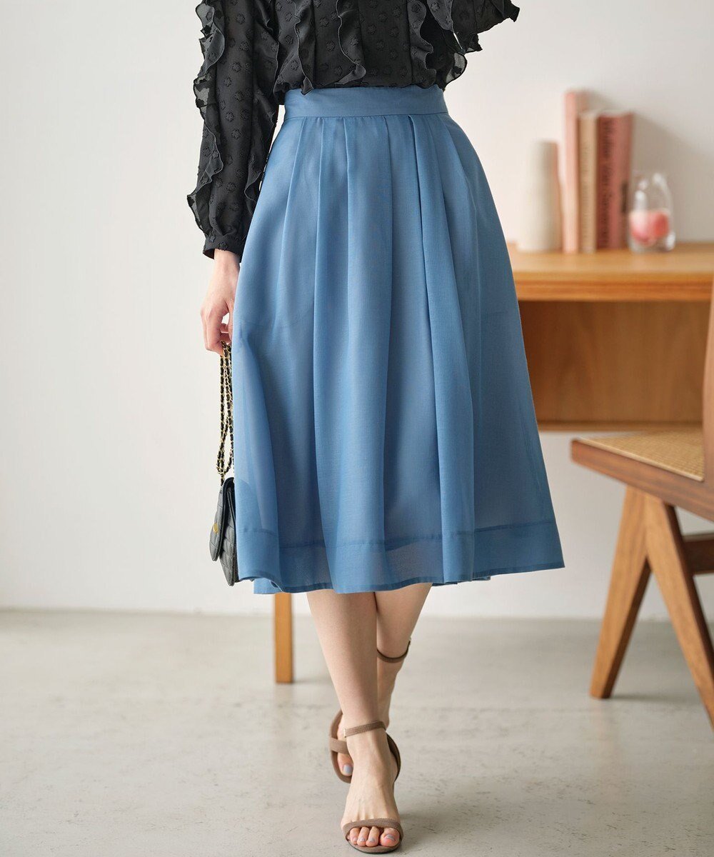 【組曲/KUMIKYOKU】の【洗える・シワになりにくい】カラーボイル シアーフレアスカート インテリア・キッズ・メンズ・レディースファッション・服の通販 founy(ファニー) 　ファッション　Fashion　レディースファッション　Fashion for Women　スカート　Skirts　Aライン・フレアスカート　A-Line & Flared Skirts　春　Spring　洗える　Machine Washable　ギャザー　Gathered, Ruffled　シアー　Sheer, See-Through　トレンド　Trend, Trending Now　フレア　Flare, Flared　ランダム　Random, Irregular　リラックス　Relax, Relaxed Fit　S/S・春夏　SS, Spring/Summer, Warm Season　夏　Summer　エレガント 上品　Elegant　ダスティブルー系|ID: prp329100004688139 ipo3291000000034222141