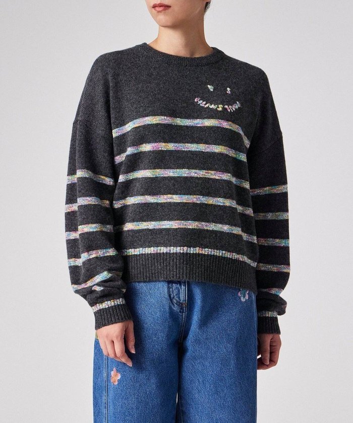 【ポール スミス/Paul Smith】のHappy スペースダイストライプ ニット インテリア・キッズ・メンズ・レディースファッション・服の通販 founy(ファニー) https://founy.com/ ファッション Fashion レディースファッション Fashion for Women トップス・カットソー Cut & Sew Tops ニット Knit Tops & Sweaters セーター Sweater, Knitwear ボーダー Border, Stripe モチーフ Motif, Design Theme エレガント 上品 Elegant 夏 Summer S/S・春夏 SS, Spring/Summer, Warm Season A/W・秋冬 Autumn/Winter |ID: prp329100004688169 ipo3291000000034029281