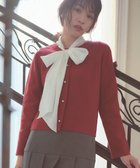 【フェルゥ/Feroux】の胸元刺繍パールニット カーディガン レッド系|ID: prp329100004688204 ipo3291000000033855156