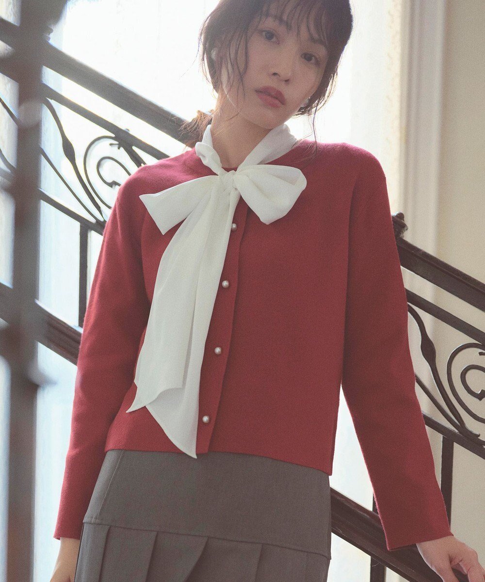 【フェルゥ/Feroux】の胸元刺繍パールニット カーディガン インテリア・キッズ・メンズ・レディースファッション・服の通販 founy(ファニー) ファッション Fashion レディースファッション Fashion for Women トップス・カットソー Cut & Sew Tops ニット Knit Tops & Sweaters カーディガン・羽織り Layered Style Cardigans おすすめ Recommended / Our Picks カーディガン Cardigan, Knitwear ツイード Twill, Twill Weave バランス Balance, Style Balance パール Pearl, Pearl Accent フェミニン Feminine, Girly フロント Front, Front Design ミニスカート Mini Skirt, Short Skirt エレガント 上品 Elegant ビジネス 仕事 通勤 Business / Work / Commuting 秋 Autumn A/W・秋冬 Autumn/Winter レッド系|ID: prp329100004688204 ipo3291000000033855156