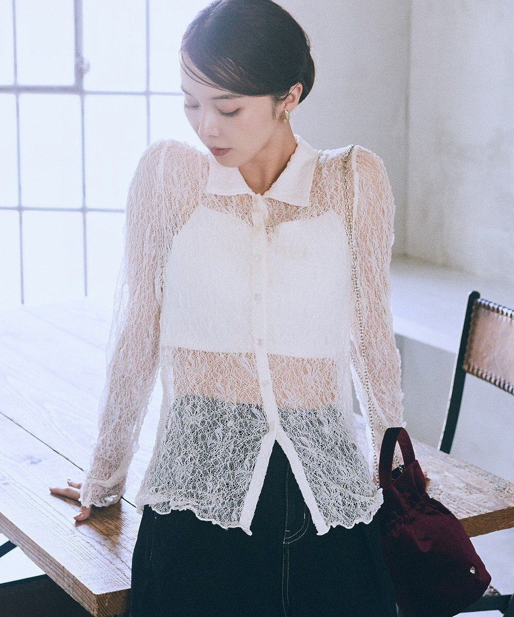 【アースミュージックアンドエコロジー/earth music&ecology】のストレッチレースシャツ 人気、トレンドファッション・服の通販 founy(ファニー) ファッション Fashion レディースファッション Fashion for Women トップス・カットソー Cut & Sew Tops シャツ・ブラウス・オフィスカジュアル Elegant Blouses & Button-Ups おすすめ Recommended / Our Picks コンパクト Compact, Small Size ストレッチ Stretch, Stretchy Fabric ビスチェ Bustier, Corset Top フィット Fit, Slim Fit ポケット Pocket, Pocket Detail レース Lace, Lace Fabric エレガント 上品 Elegant A/W・秋冬 Autumn/Winter other-1|ID: prp329100004688218 ipo3291000000033855282