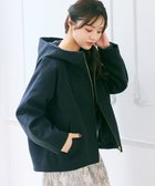 【フェルゥ/Feroux】のフード付きコクーンショート コート ブラック系|ID: prp329100004688219 ipo3291000000033855297