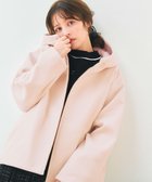 【フェルゥ/Feroux】のフード付きコクーンショート コート ピンク系|ID: prp329100004688219 ipo3291000000035605399