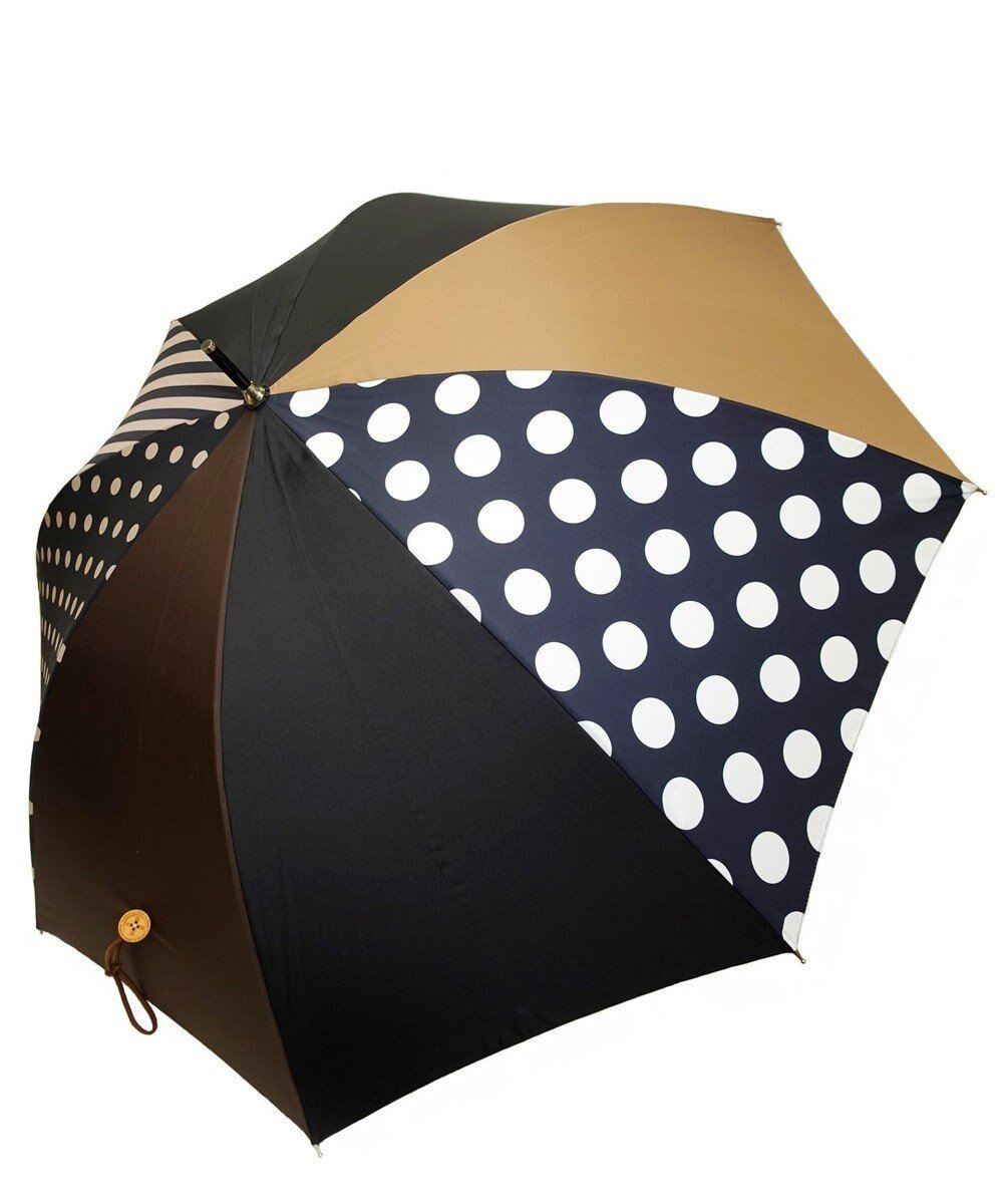 【プラスリング/+RING】のレディース向け プラスリング 雨傘(長)60cm BLK/BRN T1402 インテリア・キッズ・メンズ・レディースファッション・服の通販 founy(ファニー) 　ファッション　Fashion　レディースファッション　Fashion for Women　レイングッズ・傘・晴雨兼用傘　Umbrellas & Rain Gear　おすすめ　Recommended / Our Picks　グラス　Glass, Eyewear　ラップ　Wrap, Wrap Design　傘　Umbrella, Parasol　黒|ID: prp329100004688222 ipo3291000000033855325