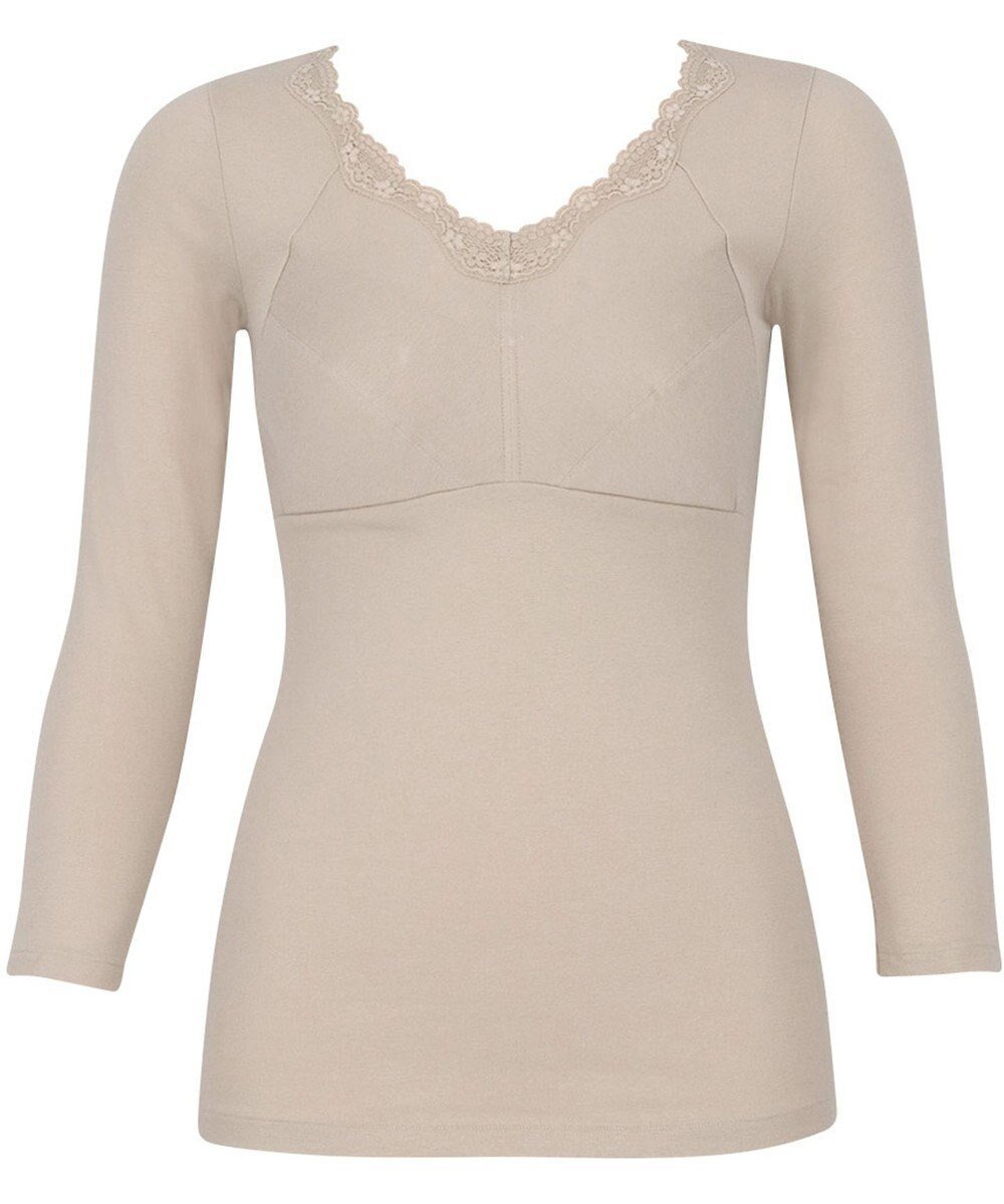 【ウィング/Wing】のカップ付きあったかインナー オーガニックコットン混(身生地部) ムレにくい 【綿の贅沢 オーガニック】 8分袖 長袖 秋 冬 ET4833 ウイング/ワコール インテリア・キッズ・メンズ・レディースファッション・服の通販 founy(ファニー) ファッション Fashion レディースファッション Fashion for Women トップス・カットソー Cut & Sew Tops ニット Knit Tops & Sweaters アンダー Underwear Essentials インナー Innerwear オーガニック Organic Cotton 秋 Autumn 抗菌 Antibacterial, Bacteria-Resistant ストレッチ Stretch, Stretchy Fabric 長袖 Long Sleeve, Full Sleeve フィット Fit, Slim Fit レース Lace, Lace Fabric 冬 Winter / This Winter A/W・秋冬 Autumn/Winter おすすめ Recommended / Our Picks ベージュ|ID: prp329100004688229 ipo3291000000033855396