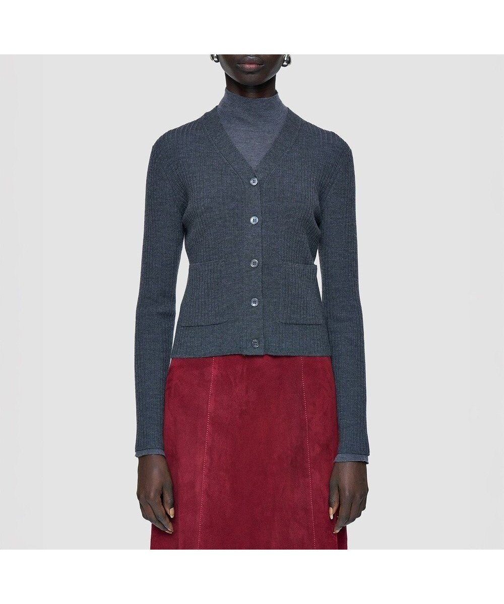 【ジョゼフ/JOSEPH】の【洗える】メリノリブ カーディガン インテリア・キッズ・メンズ・レディースファッション・服の通販 founy(ファニー) ファッション Fashion レディースファッション Fashion for Women トップス・カットソー Cut & Sew Tops カーディガン・羽織り Layered Style Cardigans イタリア Italy カーディガン Cardigan, Knitwear ショート Short, Short Length スリム Slim, Slim Fit フィット Fit, Slim Fit 洗える Machine Washable A/W・秋冬 Autumn/Winter Smoke|ID: prp329100004688257 ipo3291000000034270738