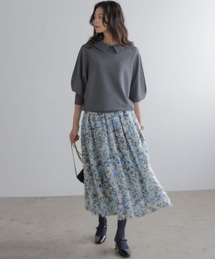 【組曲/KUMIKYOKU】のヘアリーフラワープリント スカート インテリア・キッズ・メンズ・レディースファッション・服の通販 founy(ファニー) https://founy.com/ ファッション Fashion レディースファッション Fashion for Women スカート Skirts ギャザー Gathered, Ruffled フレア Flare, Flared プリント Print, Printed Pattern A/W・秋冬 Autumn/Winter おすすめ Recommended / Our Picks エレガント 上品 Elegant |ID: prp329100004688272 ipo3291000000035629712