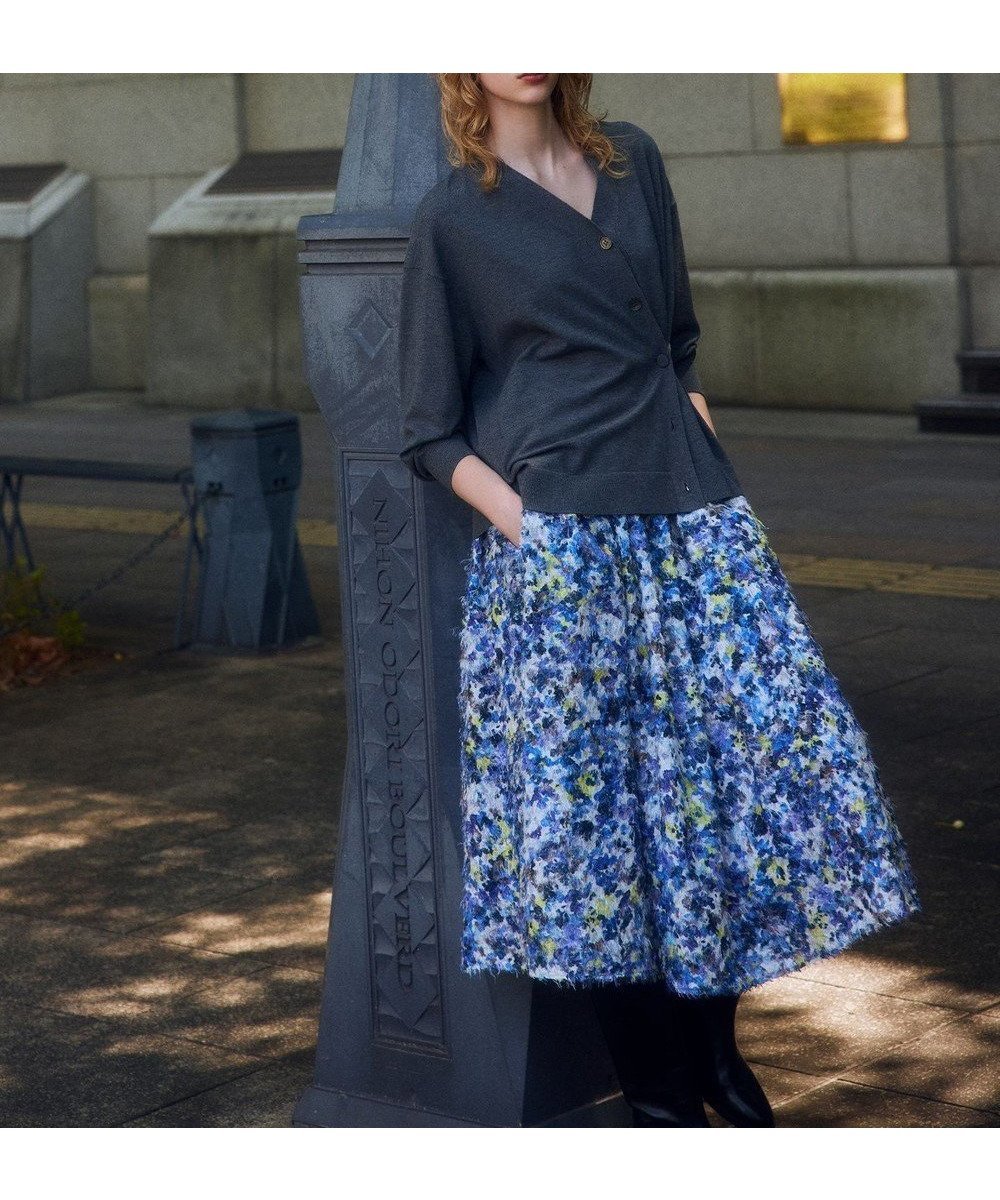 【組曲/KUMIKYOKU】のヘアリーフラワープリント スカート インテリア・キッズ・メンズ・レディースファッション・服の通販 founy(ファニー) 　ファッション　Fashion　レディースファッション　Fashion for Women　スカート　Skirts　ギャザー　Gathered, Ruffled　フレア　Flare, Flared　プリント　Print, Printed Pattern　A/W・秋冬　Autumn/Winter　おすすめ　Recommended / Our Picks　エレガント 上品　Elegant　パープル系5|ID: prp329100004688272 ipo3291000000035629715