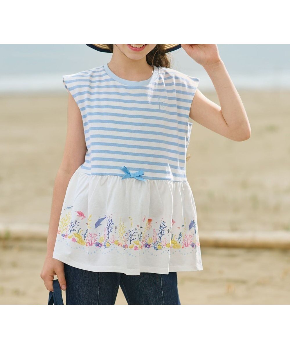 【組曲 / KIDS/KUMIKYOKU】の【110-140㎝】ENOSUI Border Tシャツ 人気、トレンドファッション・服の通販 founy(ファニー) ファッション Fashion キッズファッション Fashion for Kids トップス・カットソー Cut & Sew Tops カットソー Cut and Sewn Top スリーブ Sleeve, Long Sleeve / Short Sleeve チュニック Tunic, Long Top フレンチ French, French Style プリント Print, Printed Pattern ボーダー Border, Stripe 夏 Summer 春 Spring S/S・春夏 SS, Spring/Summer, Warm Season other-1|ID: prp329100004689568 ipo3291000000034649073