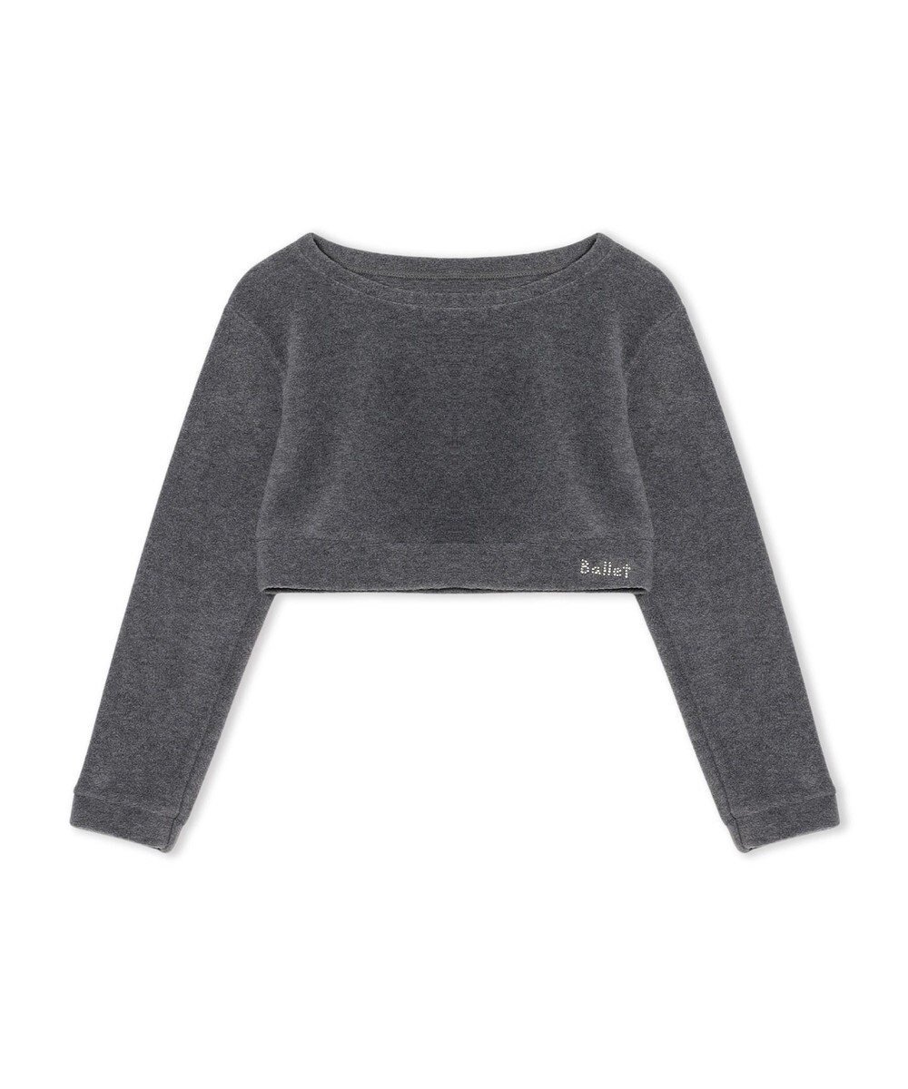 【チャコット/Chacott / KIDS】のショートトップ インテリア・キッズ・メンズ・レディースファッション・服の通販 founy(ファニー) 　ファッション　Fashion　キッズファッション　Fashion for Kids　トップス・カットソー　Cut & Sew Tops　ショート　Short, Short Length　ストーン　Stone, Gem-Like　羽織　Haori, Light Jacket　軽量　Lightweight, Ultra Light　グレー杢|ID: prp329100004689591 ipo3291000000034628451