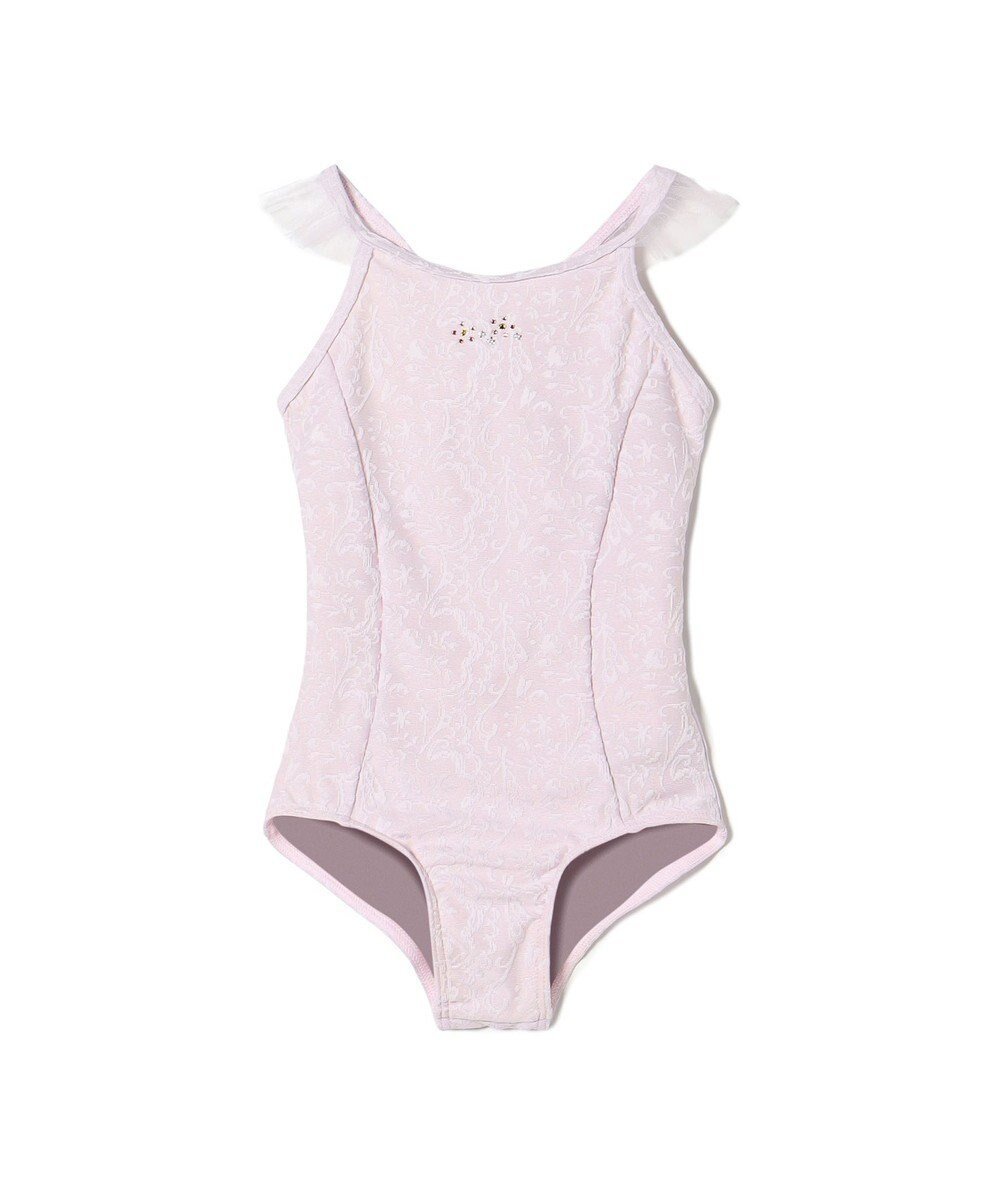 【チャコット/Chacott / KIDS】のキャミソールレオタード インテリア・キッズ・メンズ・レディースファッション・服の通販 founy(ファニー) 　ファッション　Fashion　キッズファッション　Fashion for Kids　新作・新入荷　New Arrivals / New In　エレガント 上品　Elegant　キャミソール　Camisole, Spaghetti Strap Top　ジャカード／ジャガード　Jacquard, Woven Pattern　ストーン　Stone, Gem-Like　チュール　Tulip, Tulip Motif　フリル　Frill, Ruffle　モチーフ　Motif, Design Theme　ラップ　Wrap, Wrap Design　ラベンダー　Lavender　ラベンダー|ID: prp329100004689593 ipo3291000000033868872