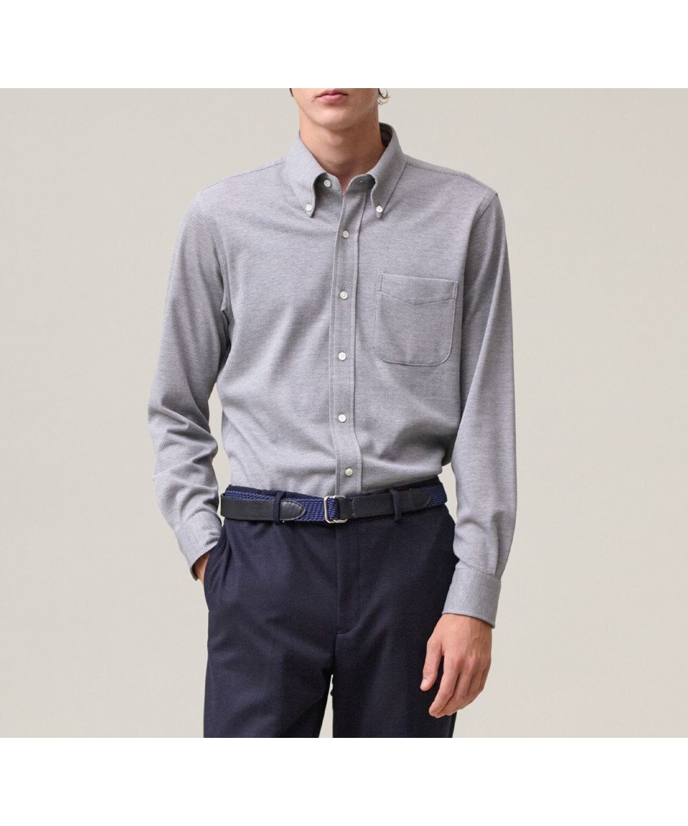 【ジェイ プレス/J.PRESS / MEN】の【吸水速乾 / ストレッチ / 消臭 / ノンアイロン】エレスポジャージー ドレスシャツ / B.D. インテリア・キッズ・メンズ・レディースファッション・服の通販 founy(ファニー) 　ファッション　Fashion　メンズファッション　Fashion for Men　トップス・カットソー　Cut & Sew Tops　メンズシャツ　Shirts　インナー　Innerwear　秋　Autumn　吸水　Absorbent, Quick-Dry　ジャケット　Jacket, Outerwear　ストレッチ　Stretch, Stretchy Fabric　ドレス　Dress, One-Piece　リラックス　Relax, Relaxed Fit　A/W・秋冬　Autumn/Winter　日本製　Made In Japan　夏　Summer　エレガント 上品　Elegant　ビジネス 仕事 通勤　Business / Work / Commuting　ライトグレー系|ID: prp329100004689623 ipo3291000000033868988