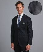 【五大陸/gotairiku / MEN】の新柄/セットアップ対応【洗える/ストレッチ/シワになりにくい】ウォッシャブルジャージー セットアップジャケット_柄(25年モデル) ネイビー×ストライプ|ID: prp329100004689629 ipo3291000000035841828