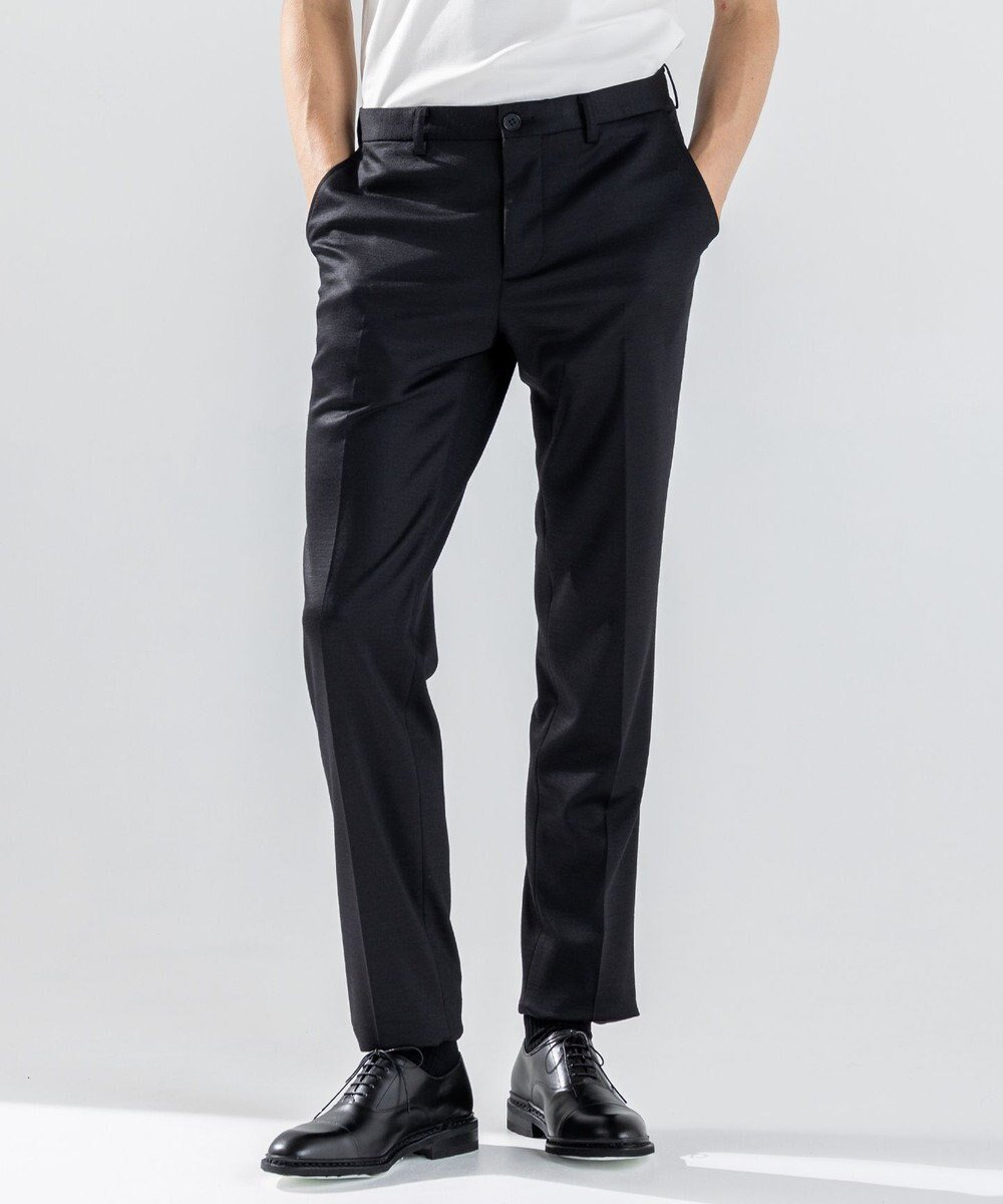 【ジョゼフ オム/JOSEPH HOMME / MEN】の新素材【洗える/ストレッチ】シルキーウールジャージー テーパードパンツ / CITY インテリア・キッズ・メンズ・レディースファッション・服の通販 founy(ファニー) 　ファッション　Fashion　メンズファッション　Fashion for Men　ボトムス　Bottoms　洗える　Machine Washable　ストレッチ　Stretch, Stretchy Fabric　スラックス　Slacks, Dress Pants　セットアップ　Set-Up, Coordinated Outfit　テーパード　Tapered, Tapered Pants　フラップ　Flap, Flap Pocket　ポケット　Pocket, Pocket Detail　A/W・秋冬　Autumn/Winter　ブラック系|ID: prp329100004689632 ipo3291000000033869022
