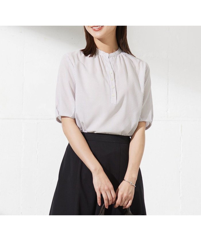 【ジェイ プレス/J.PRESS】の【洗える】ドビー強撚ストライプ コクーンシルエット ブラウス インテリア・キッズ・メンズ・レディースファッション・服の通販 founy(ファニー) https://founy.com/ ファッション Fashion レディースファッション Fashion for Women トップス・カットソー Cut & Sew Tops シャツ・ブラウス・オフィスカジュアル Elegant Blouses & Button-Ups 春 Spring 洗える Machine Washable ストライプ Stripe, Striped Pattern ドレープ Drape, Draping Fabric フェミニン Feminine, Girly ラベンダー Lavender S/S・春夏 SS, Spring/Summer, Warm Season 夏 Summer エレガント 上品 Elegant |ID: prp329100004689666 ipo3291000000033869186