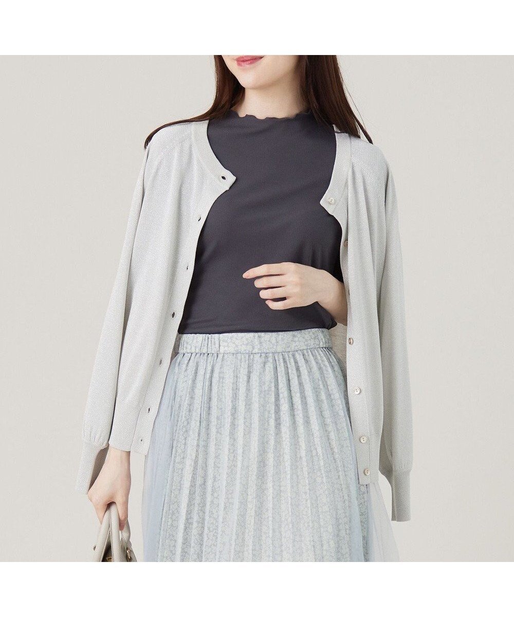 【エニィ スィス/any SiS】の【洗える】ラメ カーディガン インテリア・キッズ・メンズ・レディースファッション・服の通販 founy(ファニー) 　ファッション　Fashion　レディースファッション　Fashion for Women　トップス・カットソー　Cut & Sew Tops　カーディガン・羽織り　Layered Style Cardigans　おすすめ　Recommended / Our Picks　アンサンブル　Ensemble Set　インナー　Innerwear　カーディガン　Cardigan, Knitwear　シンプル　Simple, Minimal　スリーブ　Sleeve, Long Sleeve / Short Sleeve　トレンド　Trend, Trending Now　洗える　Machine Washable　A/W・秋冬　Autumn/Winter　羽織　Haori, Light Jacket　シルバー|ID: prp329100004689674 ipo3291000000034921670