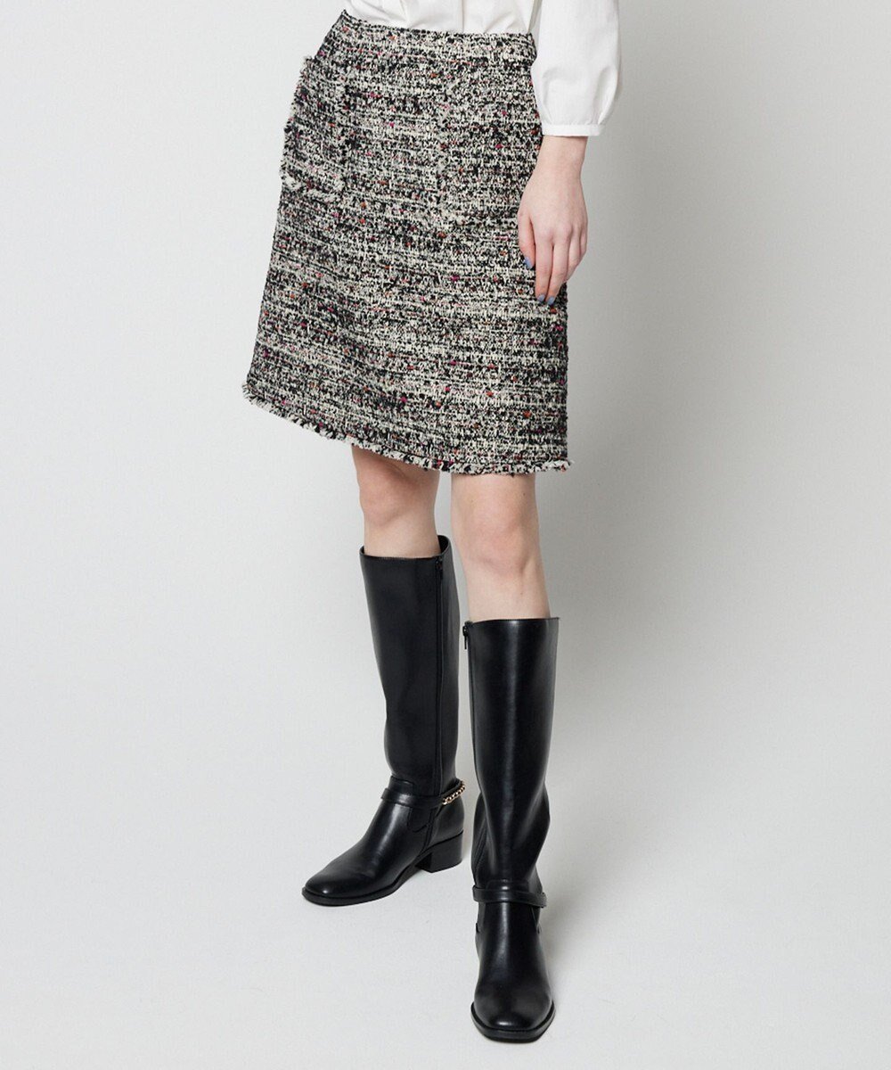 【トッカ/TOCCA】のCAMELOT TWEED スカート インテリア・キッズ・メンズ・レディースファッション・服の通販 founy(ファニー) 　ファッション　Fashion　レディースファッション　Fashion for Women　スカート　Skirts　シンプル　Simple, Minimal　トレンド　Trend, Trending Now　フリンジ　Fringe, Tassel　ポケット　Pocket, Pocket Detail　ローズ　Rose, Rose Motif　エレガント 上品　Elegant　今季　This Season, Current Season　台形　A-Line, Trapezoid Shape　A/W・秋冬　Autumn/Winter　雑誌　Magazine, Fashion Magazine　ブラック系|ID: prp329100004689822 ipo3291000000034302857