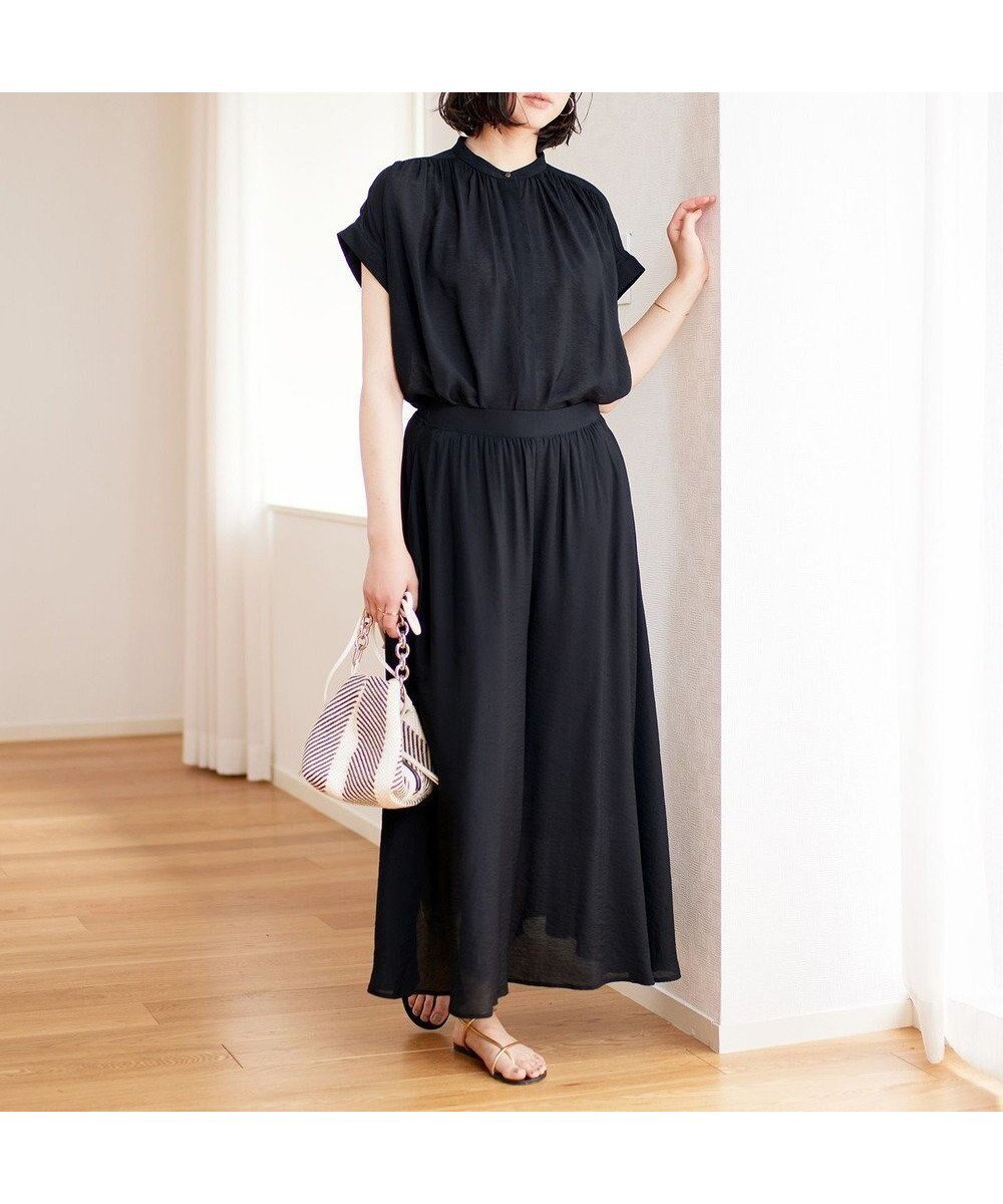 【アンフィーロ 自由区/UNFILO】の【撥水】ヴィンテージライク ギャザーパンツ インテリア・キッズ・メンズ・レディースファッション・服の通販 founy(ファニー) 　ファッション　Fashion　レディースファッション　Fashion for Women　パンツ　Pants & Trousers　ギャザー　Gathered, Ruffled　ビンテージ　Vintage, Retro Style　夏　Summer　春　Spring　S/S・春夏　SS, Spring/Summer, Warm Season　雑誌　Magazine, Fashion Magazine　ブラック|ID: prp329100004689841 ipo3291000000034222306