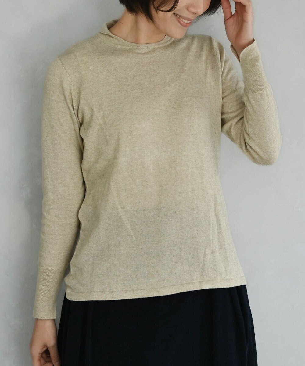 【ムーク/muuc】の〈洗えるニット〉〈肌に優しいニット〉〈コットン&カシミヤ〉〈通年着られるニット〉14Gハイゲージニットプルオーバー インテリア・キッズ・メンズ・レディースファッション・服の通販 founy(ファニー) ファッション Fashion レディースファッション Fashion for Women トップス・カットソー Cut & Sew Tops ニット Knit Tops & Sweaters カジュアルプルオーバー・ニットトップス Pullovers & Knit Tops / Casual Pullovers インナー Innerwear 洗える Machine Washable キャンバス Canvas, Canvas Fabric ジャケット Jacket, Outerwear スリット Slit, Slit Detail セーター Sweater, Knitwear 手編み Hand-Knitted, Handmade Knit パターン Pattern, Design Print A/W・秋冬 Autumn/Winter S/S・春夏 SS, Spring/Summer, Warm Season 再入荷 Restock / Back in Stock 夏 Summer ベージュ|ID: prp329100004691544 ipo3291000000034767566