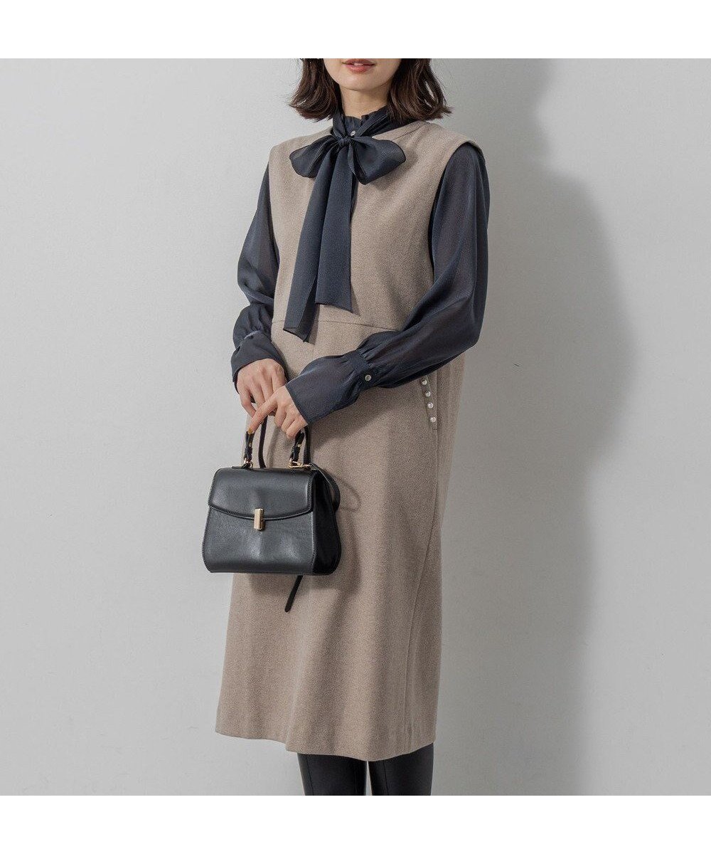 【組曲/KUMIKYOKU】の【ご好評につき追加販売 / WEB限定】ミドルジャージー ジャンパースカート インテリア・キッズ・メンズ・レディースファッション・服の通販 founy(ファニー) 　ファッション　Fashion　レディースファッション　Fashion for Women　スカート　Skirts　コクーン　Cocoon, Cocoon Silhouette　スリット　Slit, Slit Detail　パターン　Pattern, Design Print　パール　Pearl, Pearl Accent　ポケット　Pocket, Pocket Detail　ミドル　Middle Length, Mid Height　ロング　Long, Long-Length　A/W・秋冬　Autumn/Winter　ベージュ系|ID: prp329100004691590 ipo3291000000033939607