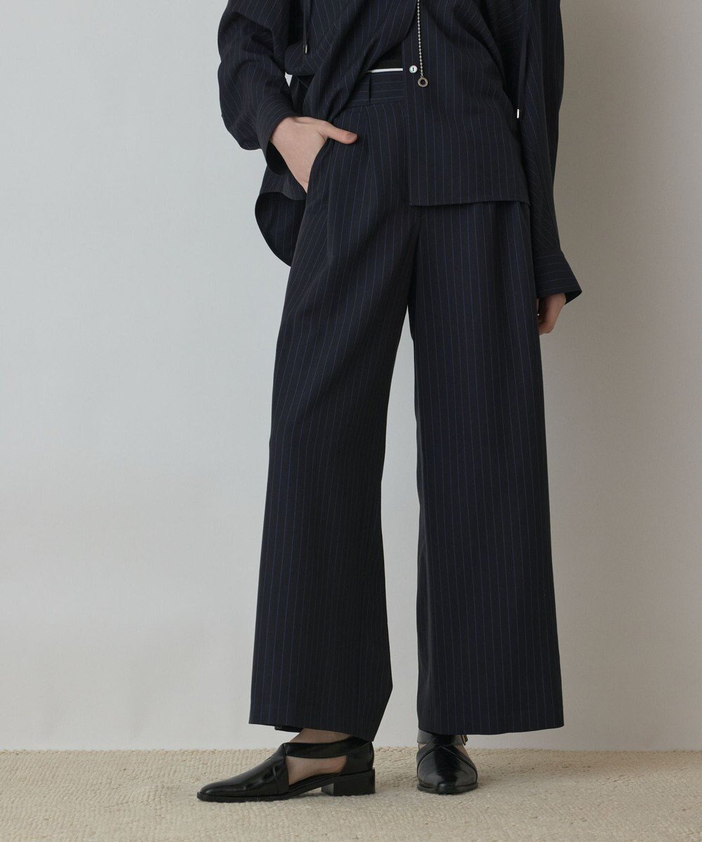 【グレース コンチネンタル/GRACE CONTINENTAL】のタックワイドパンツ インテリア・キッズ・メンズ・レディースファッション・服の通販 founy(ファニー) 　ファッション　Fashion　レディースファッション　Fashion for Women　パンツ　Pants & Trousers　新作・新入荷　New Arrivals / New In　おすすめ　Recommended / Our Picks　シンプル　Simple, Minimal　スーツ　Suit, Formalwear　セットアップ　Set-Up, Coordinated Outfit　トレンド　Trend, Trending Now　ワイド　Wide, Wide Fit　ストライプ|ID: prp329100004691604 ipo3291000000033879256