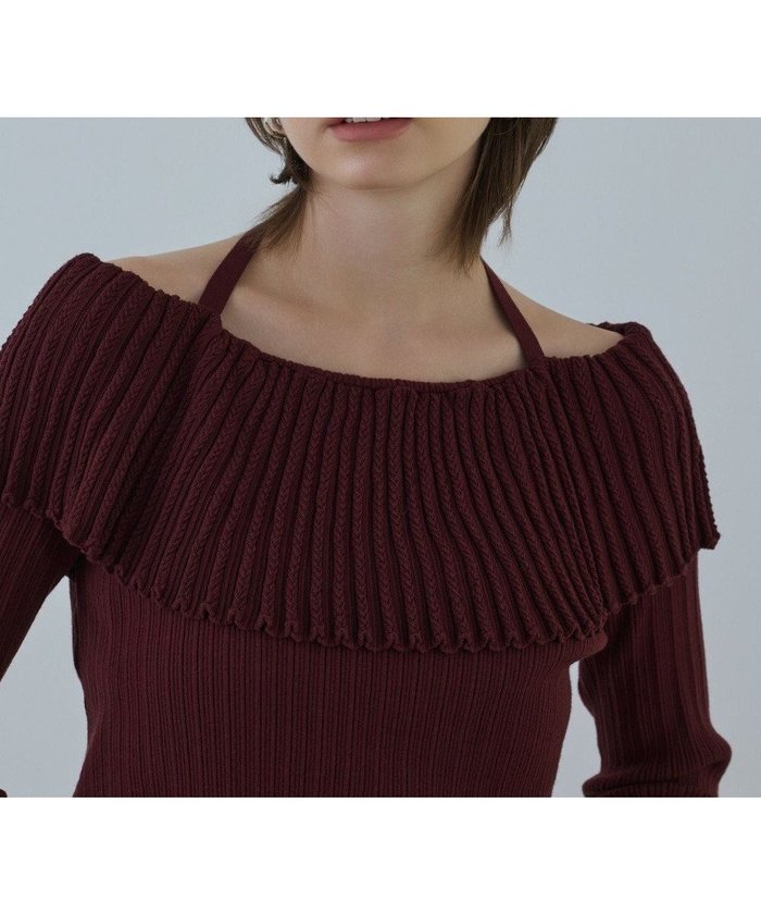 【グレース コンチネンタル/GRACE CONTINENTAL】のアイレットフレアニットトップ インテリア・キッズ・メンズ・レディースファッション・服の通販 founy(ファニー) https://founy.com/ ファッション Fashion レディースファッション Fashion for Women トップス・カットソー Cut & Sew Tops ニット Knit Tops & Sweaters 新作・新入荷 New Arrivals / New In アイレット Eyelet Lace セーター Sweater, Knitwear フリル Frill, Ruffle フレア Flare, Flared リボン Ribbon, Bow 定番 Standard, Basic Item 秋 Autumn A/W・秋冬 Autumn/Winter |ID: prp329100004691609 ipo3291000000033879270