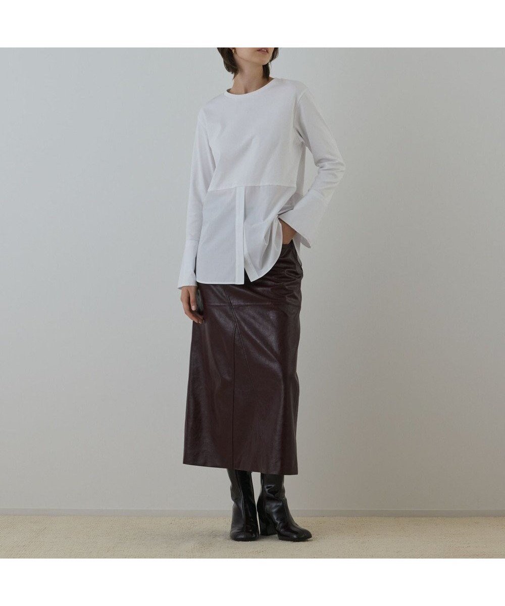 【グレース コンチネンタル/GRACE CONTINENTAL】のレイヤードカットトップ 人気、トレンドファッション・服の通販 founy(ファニー) 　ファッション　Fashion　レディースファッション　Fashion for Women　トップス・カットソー　Cut & Sew Tops　シャツ・ブラウス・オフィスカジュアル　Elegant Blouses & Button-Ups　ロングTシャツ・Tシャツ　Longline T-Shirts & Tees　カットソー・ベーシックTシャツ　Cut-and-Sewn Tops / Stretch Tees & Basics　新作・新入荷　New Arrivals / New In　インナー　Innerwear　カットソー　Cut and Sewn Top　切替　Switching, Contrast Panel　A/W・秋冬　Autumn/Winter　 other-1|ID: prp329100004691611 ipo3291000000033879277