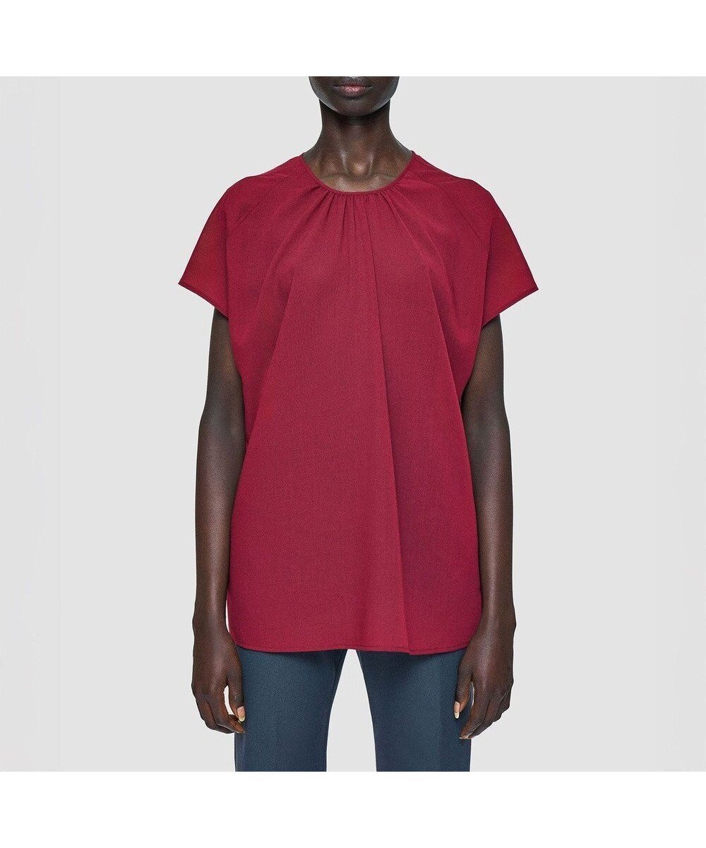 【ジョゼフ/JOSEPH】のブレンドウールボイル ブラウス インテリア・キッズ・メンズ・レディースファッション・服の通販 founy(ファニー) 　ファッション　Fashion　レディースファッション　Fashion for Women　トップス・カットソー　Cut & Sew Tops　シャツ・ブラウス・オフィスカジュアル　Elegant Blouses & Button-Ups　ギャザー　Gathered, Ruffled　フィット　Fit, Slim Fit　プリーツ　Pleats, Pleated　レギュラー　Regular, Standard Fit　エレガント 上品　Elegant　A/W・秋冬　Autumn/Winter　Ruby|ID: prp329100004691640 ipo3291000000033879406