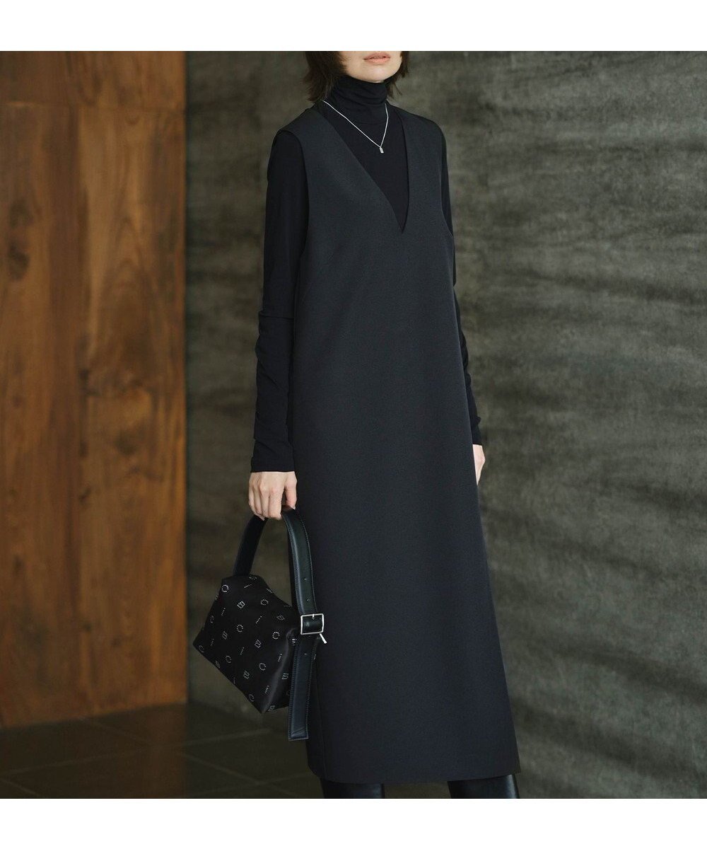 【アイシービー/iCB】のウールライクストレッチ ジャンパースカート インテリア・キッズ・メンズ・レディースファッション・服の通販 founy(ファニー) 　ファッション　Fashion　レディースファッション　Fashion for Women　スカート　Skirts　インナー　Innerwear　カットソー　Cut and Sewn Top　シンプル　Simple, Minimal　ストレッチ　Stretch, Stretchy Fabric　ツイル　Twist, Twisted Detail　メランジ　Melange, Mixed Yarn　ラップ　Wrap, Wrap Design　A/W・秋冬　Autumn/Winter　2025年　2025　2025-2026秋冬・A/W　Autumn/Winter 2025–26 AW25–26　ブラック系|ID: prp329100004691645 ipo3291000000035604557