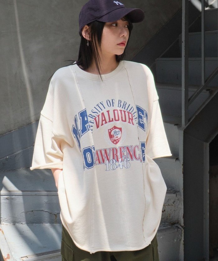 【ウィゴー/WEGO】の【ユニセックス着用ITEM/MLサイズ展開】ドッキングカレッジスウェT(SS) インテリア・キッズ・メンズ・レディースファッション・服の通販 founy(ファニー) https://founy.com/ ファッション Fashion レディースファッション Fashion for Women トップス・カットソー Cut & Sew Tops レディースパーカー・カジュアルフーディー Casual Hoodies & Sweatshirts スウェット・クルーネックトップス Sweatshirts & Crewnecks / Relaxed Fit Sweat Tops 春 Spring カーゴパンツ Cargo Pants, Utility Pants スウェット / スエット Sweatshirt, Sweatwear スマホ Smartphone, Mobile Device スラックス Slacks, Dress Pants ダメージ Distressed, Destroyed デニム Denim, Jeans Material ドッキング Docking, Mixed Material 定番 Standard, Basic Item プリント Print, Printed Pattern 半袖 Short Sleeve, Half Sleeve リメイク Remake, Reconstructed リラックス Relax, Relaxed Fit ルーズ Loose, Oversized S/S・春夏 SS, Spring/Summer, Warm Season おすすめ Recommended / Our Picks 夏 Summer |ID: prp329100004691650 ipo3291000000034442658