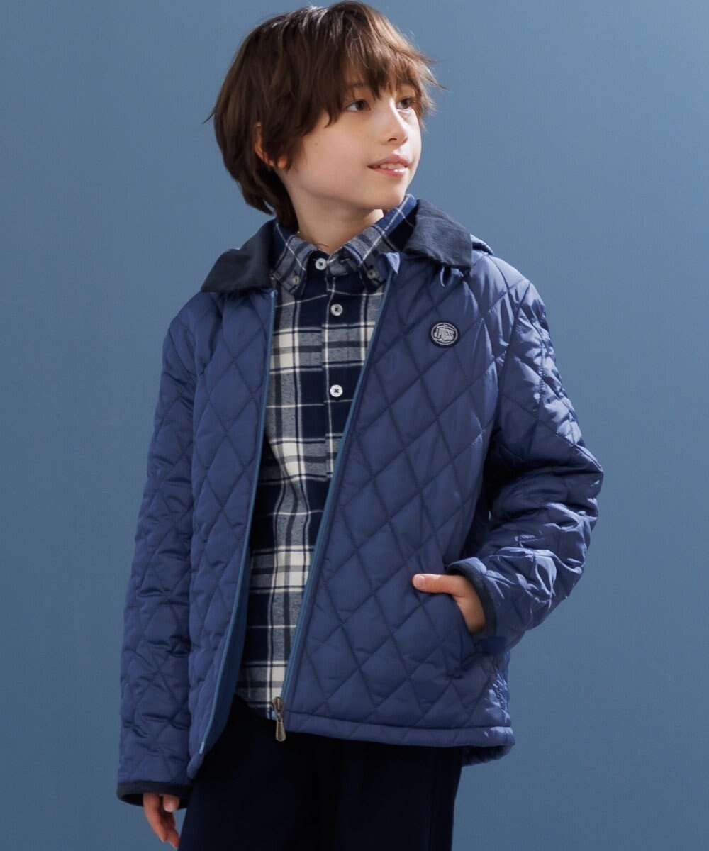 【ジェイ プレス/J.PRESS / KIDS】の【100-130cm】中綿 キルティングコート インテリア・キッズ・メンズ・レディースファッション・服の通販 founy(ファニー) ファッション Fashion キッズファッション Fashion for Kids アウター Coat Outerwear /Kids キルティング Quilted, Quilting キルト Quilt, Quilted Fabric コーデュロイ Corduroy, Cord Fabric ジップアップ Zip-Up, Full Zip ジャケット Jacket, Outerwear スマホ Smartphone, Mobile Device ダウン Down, Puffer トレンド Trend, Trending Now 人気 Popular, Best Seller フォーマル Formal, Dressy 防寒 Cold Protection, Winter-Ready 楽ちん Easy Fit, Comfortable ワンポイント One Point, Statement Accent A/W・秋冬 Autumn/Winter エレガント 上品 Elegant ブルー系|ID: prp329100004691708 ipo3291000000034269261
