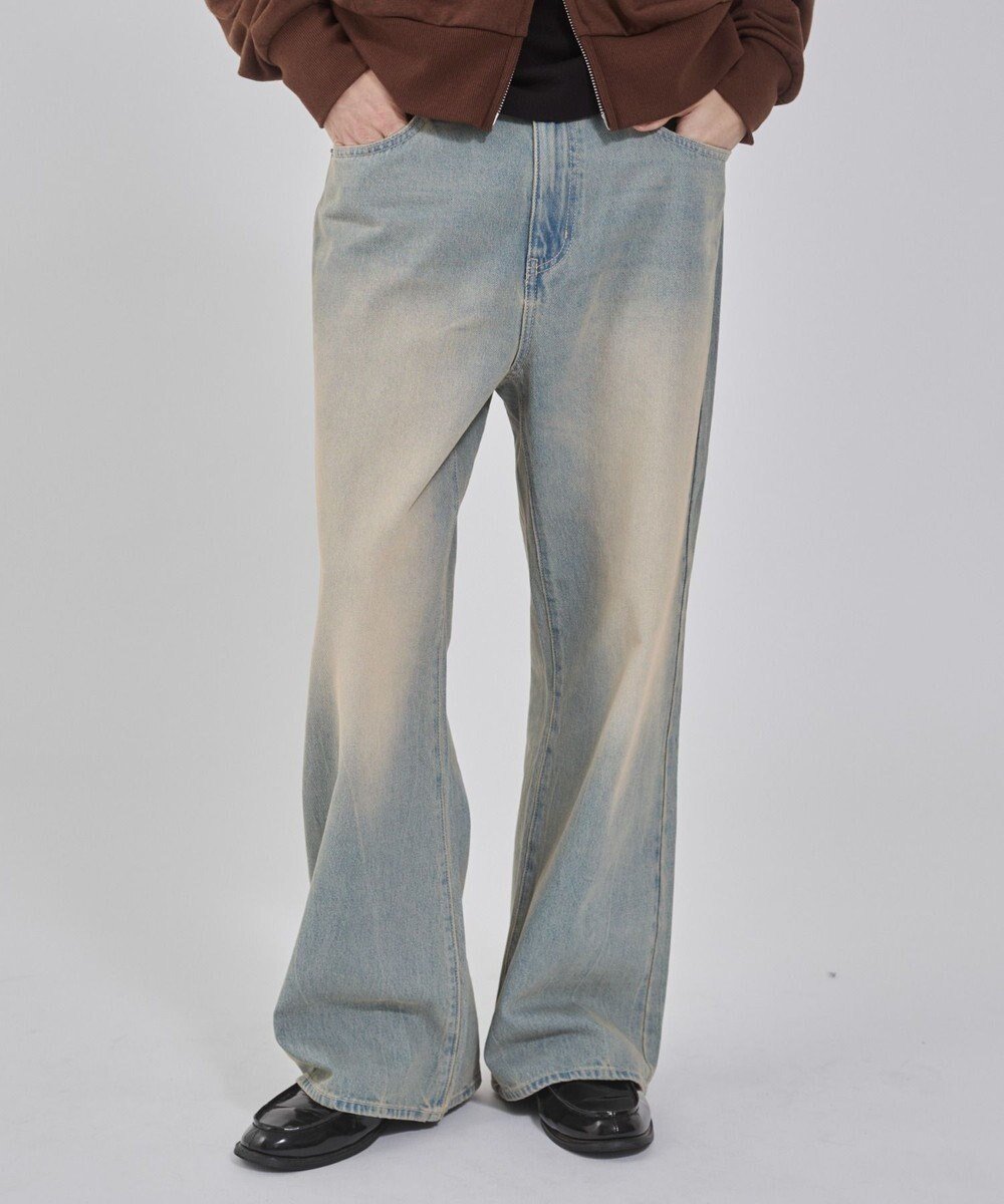 【ウィゴー/WEGO】の【ユニセックス着用ITEM/ウエスト調整可】フレアデニムパンツ インテリア・キッズ・メンズ・レディースファッション・服の通販 founy(ファニー) ファッション Fashion レディースファッション Fashion for Women パンツ Pants & Trousers デニムパンツ・ジーンズ・美脚デニム Denim Jeans & Pants 春 Spring コンパクト Compact, Small Size シンプル Simple, Minimal スマホ Smartphone, Mobile Device デニム Denim, Jeans Material フレア Flare, Flared ワイド Wide, Wide Fit A/W・秋冬 Autumn/Winter 夏 Summer デニム淡加工色|ID: prp329100004691756 ipo3291000000034463923