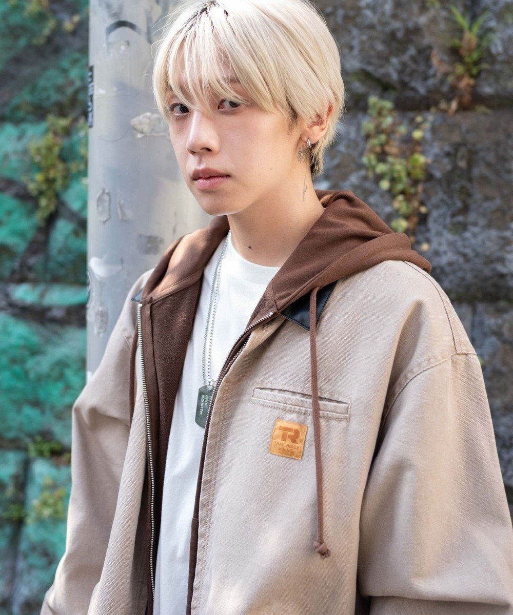 【ウィゴー/WEGO / MEN】の【25年秋冬新作/MLサイズ展開】ワーカーズZIPジャケット インテリア・キッズ・メンズ・レディースファッション・服の通販 founy(ファニー) 　ファッション　Fashion　メンズファッション　Fashion for Men　アウター　Men's Coats Outerwear　ブルゾンジャケット / カジュアルアウター　Bomber Jackets & Blousons　ヴィンテージ　Vintage Style　秋　Autumn　切替　Switching, Contrast Panel　ジャケット　Jacket, Outerwear　スウェット / スエット　Sweatshirt, Sweatwear　スマホ　Smartphone, Mobile Device　デニム　Denim, Jeans Material　長袖　Long Sleeve, Full Sleeve　バランス　Balance, Style Balance　ブルゾン　Blouson, Bomber Jacket　無地　Plain, Solid Color　リアル　Real, Realistic　ルーズ　Loose, Oversized　ワーク　Workwear, Utility Style　冬　Winter / This Winter　A/W・秋冬　Autumn/Winter　ベージュ|ID: prp329100004691760 ipo3291000000033880020