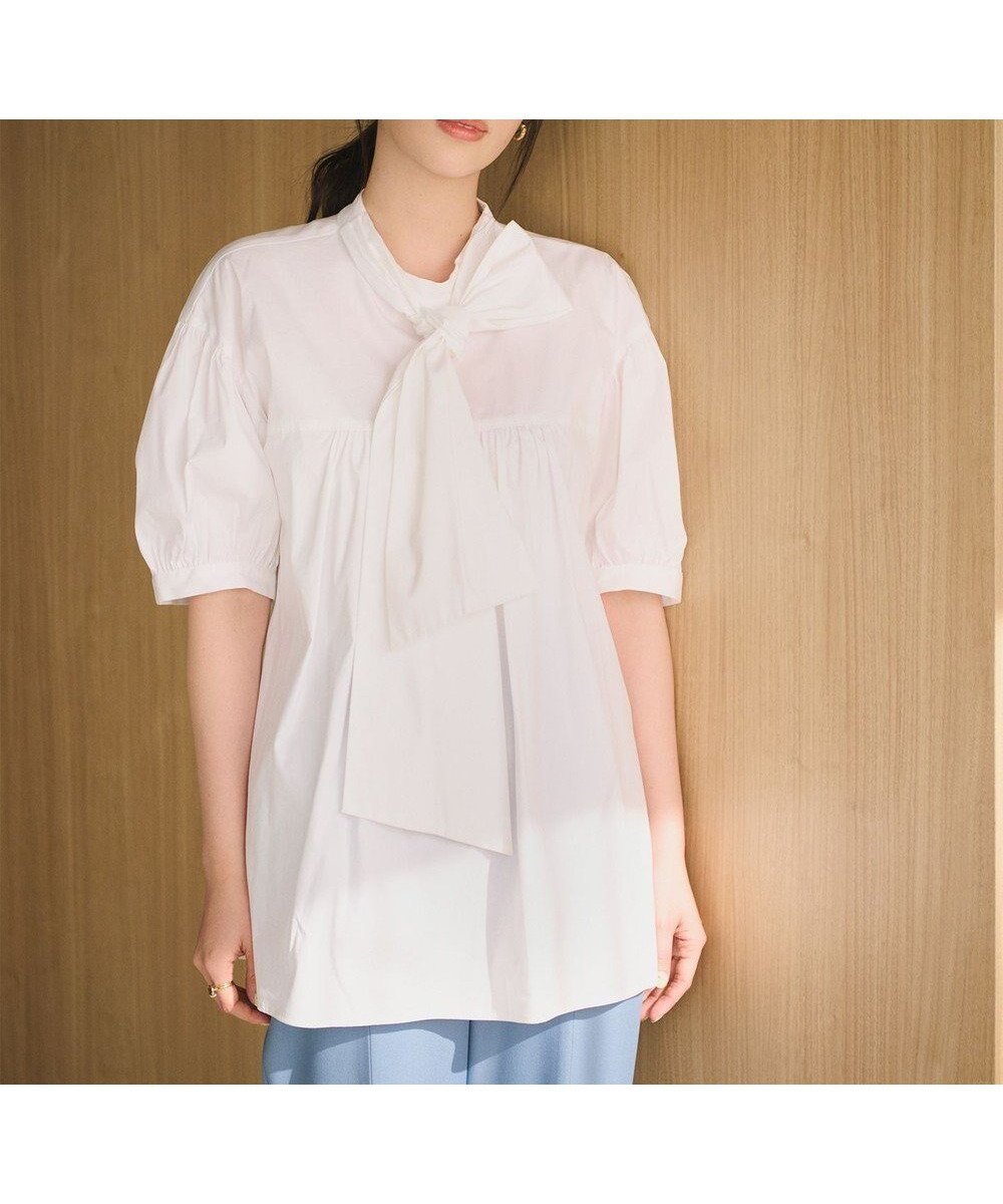 【ハッシュニュアンス/#Newans】の【ANSWER for コンサバフェミニン】マルチウェイビッグリボンブラウス 人気、トレンドファッション・服の通販 founy(ファニー) ファッション Fashion レディースファッション Fashion for Women トップス・カットソー Cut & Sew Tops シャツ・ブラウス・オフィスカジュアル Elegant Blouses & Button-Ups 春 Spring サテン Satin, Glossy Fabric ストレッチ Stretch, Stretchy Fabric デニム Denim, Jeans Material なめらか Smooth, Silky Texture フェミニン Feminine, Girly ブロード Broadcloth, Fine Cotton 半袖 Short Sleeve, Half Sleeve リボン Ribbon, Bow S/S・春夏 SS, Spring/Summer, Warm Season 夏 Summer エレガント 上品 Elegant other-1|ID: prp329100004691793 ipo3291000000034258277